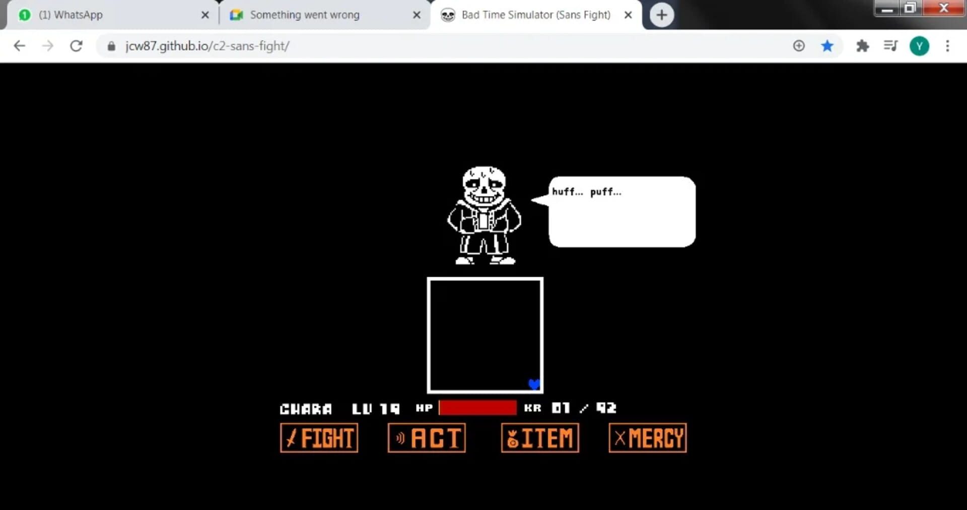 Bad Time Simulator (Sans Fight) - Screenshot