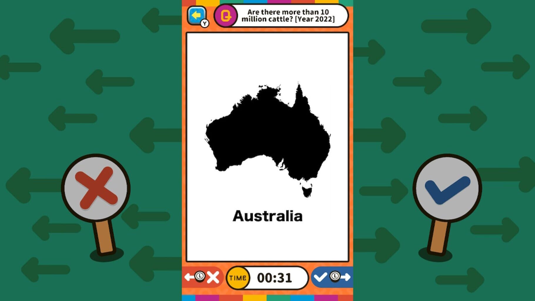 Swipe Right or Left Geography Binary Quiz