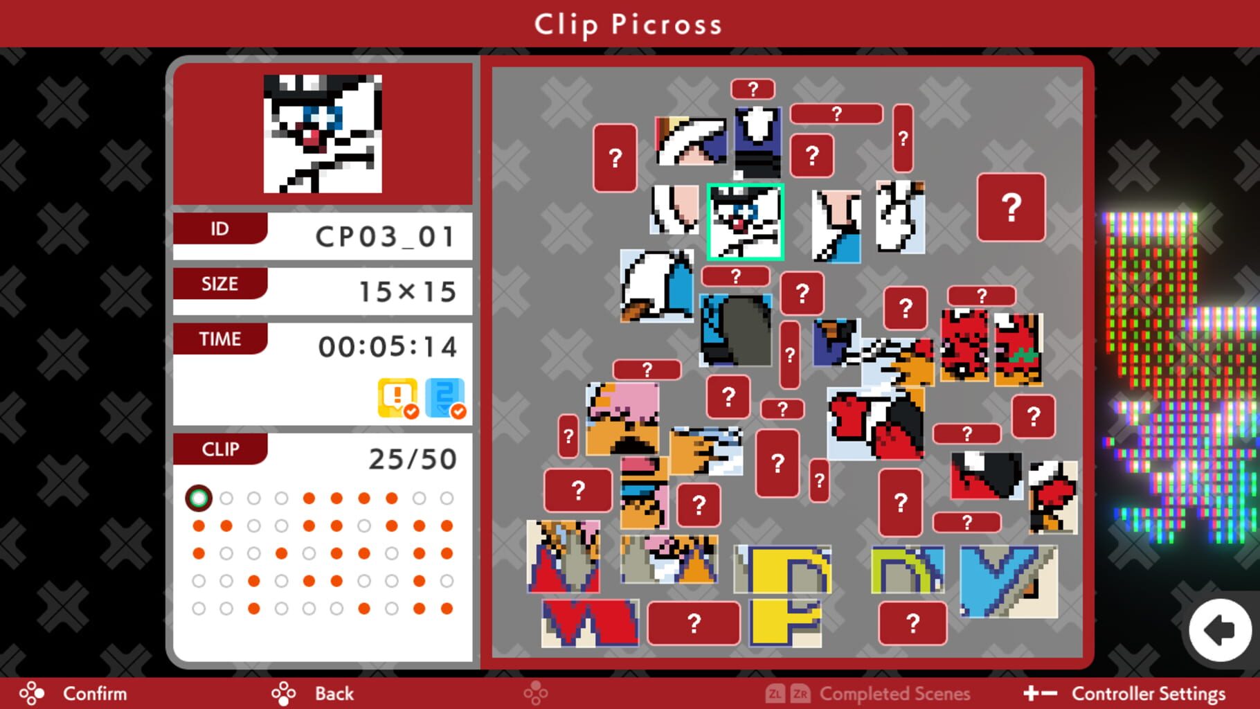 Captura de pantalla - Picross S Namco Legendary Edition