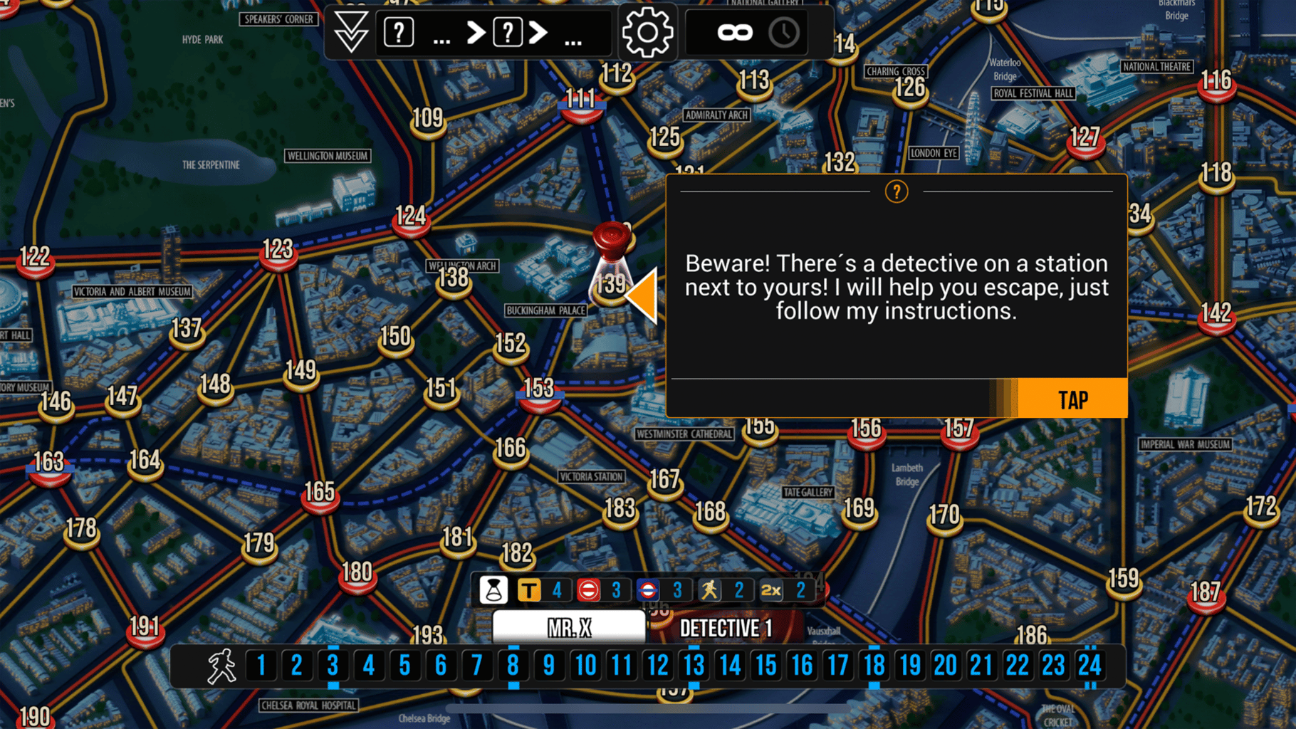 Scotland Yard screenshot