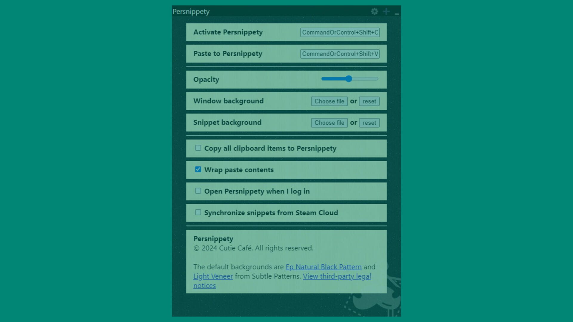 Persnippety - Screenshot