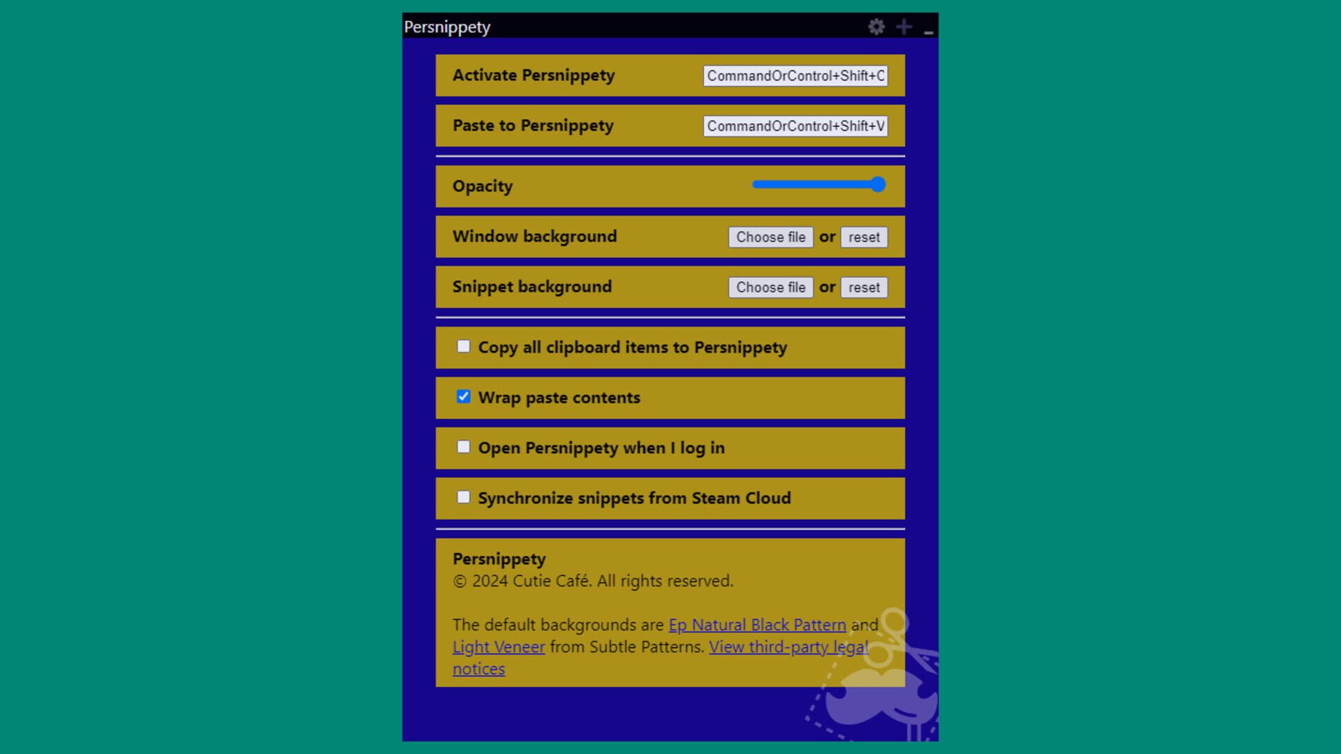Persnippety - Screenshot