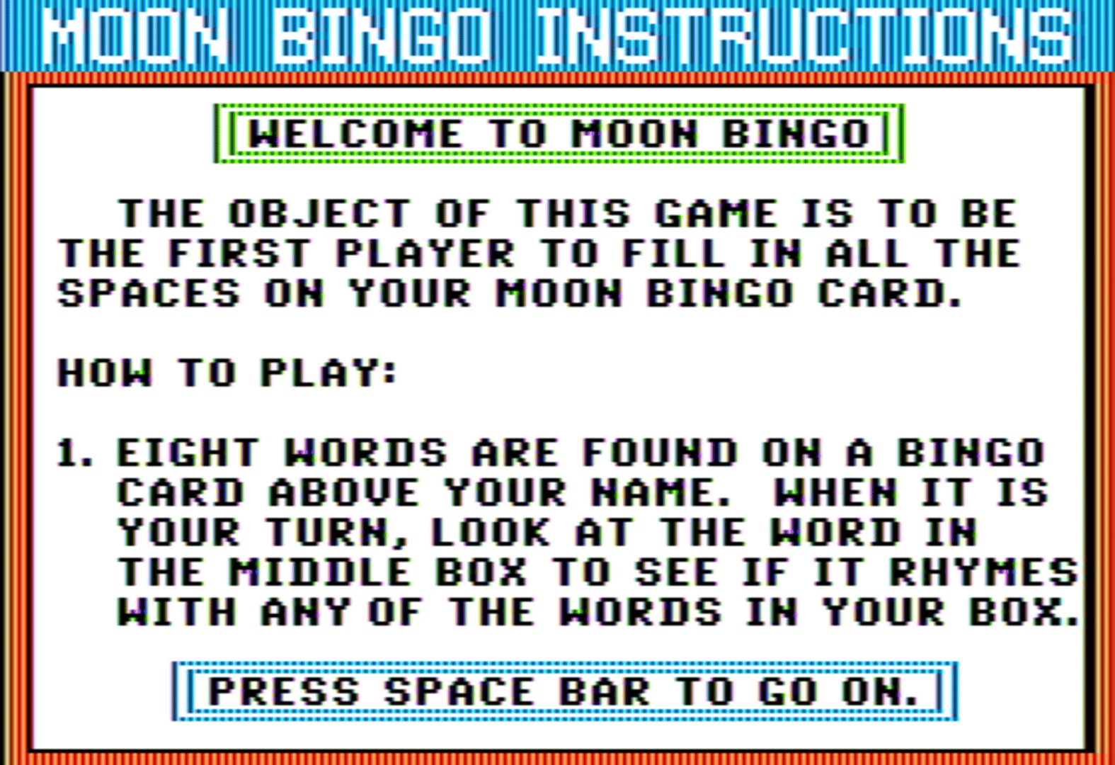 Moon Bingo screenshot