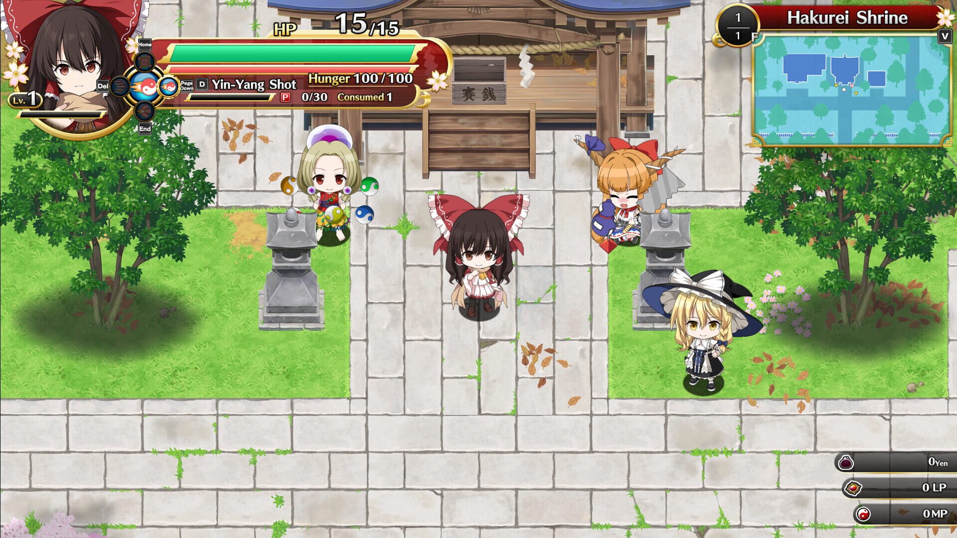 Touhou Genso Wanderer: Foresight - Reimu Hakurei Winter Costume - Screenshot