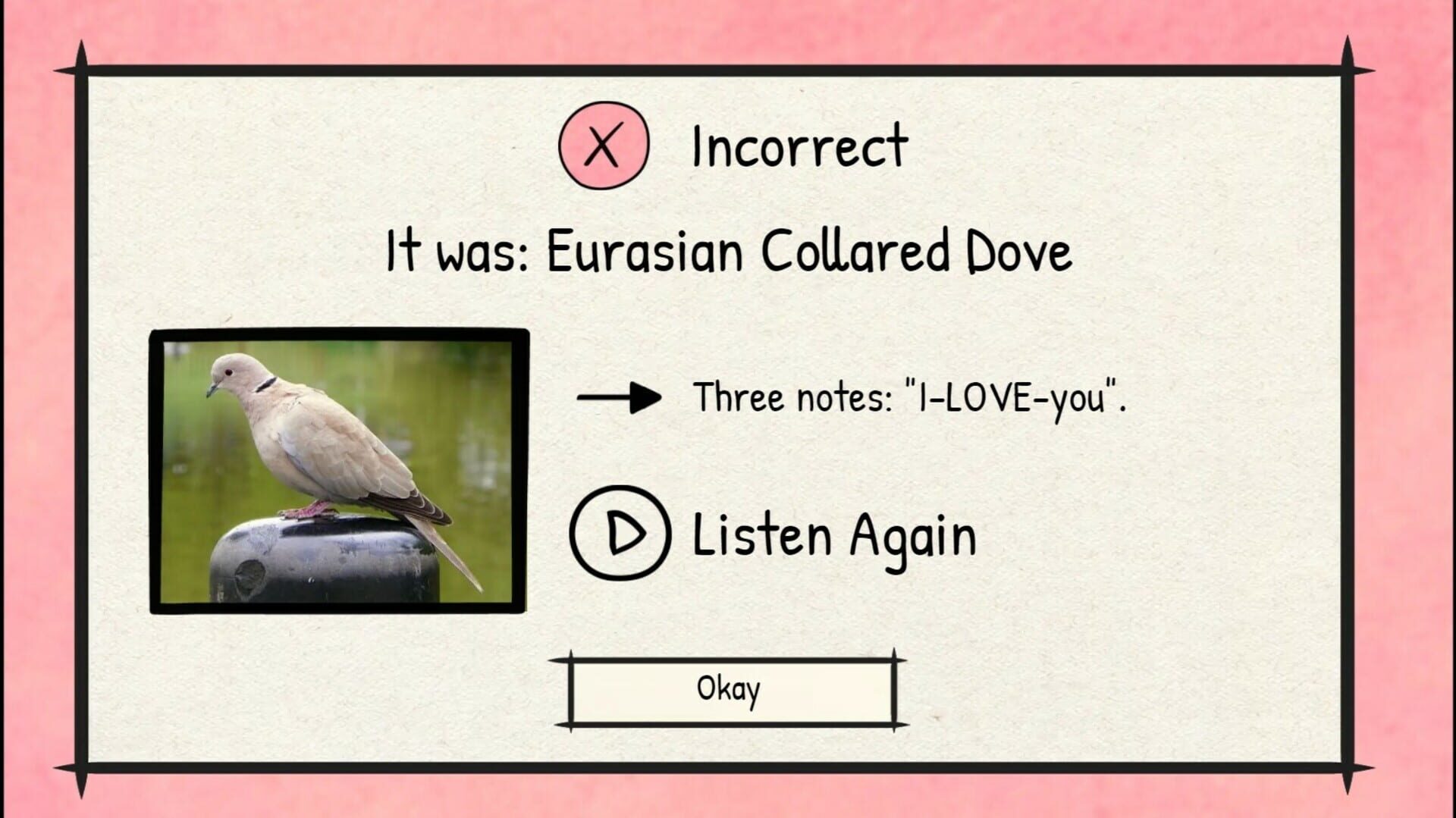 BirdLingo: A birdsong learning game - Screenshot