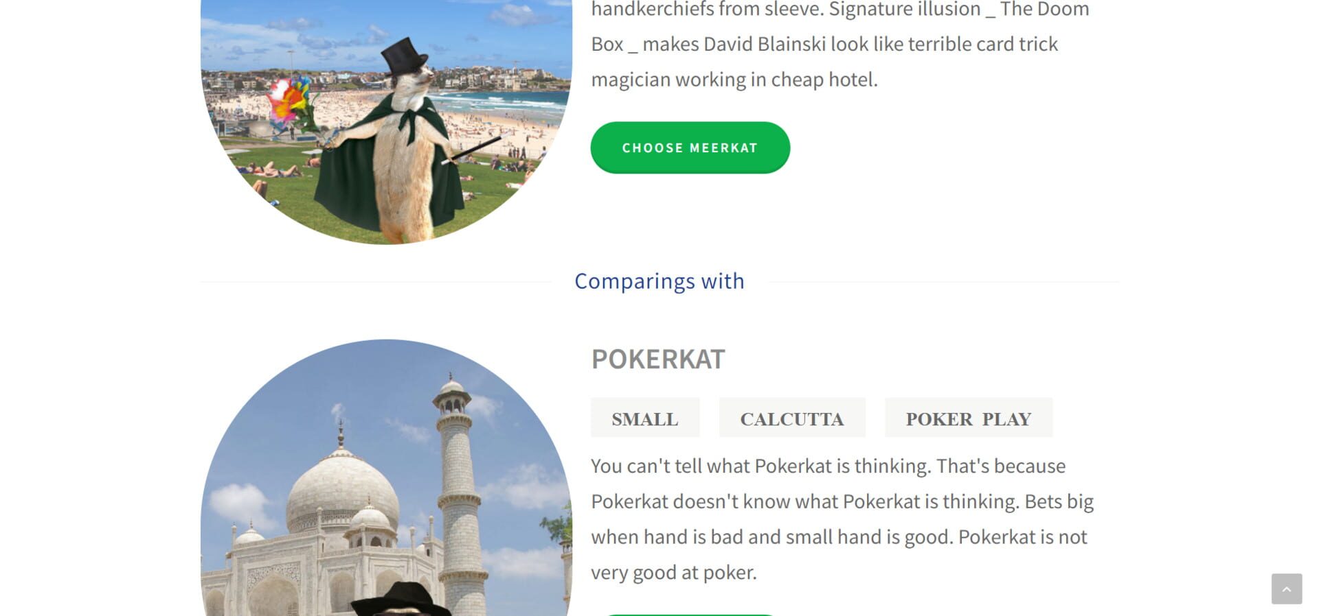 Compare the Meerkat - Screenshot