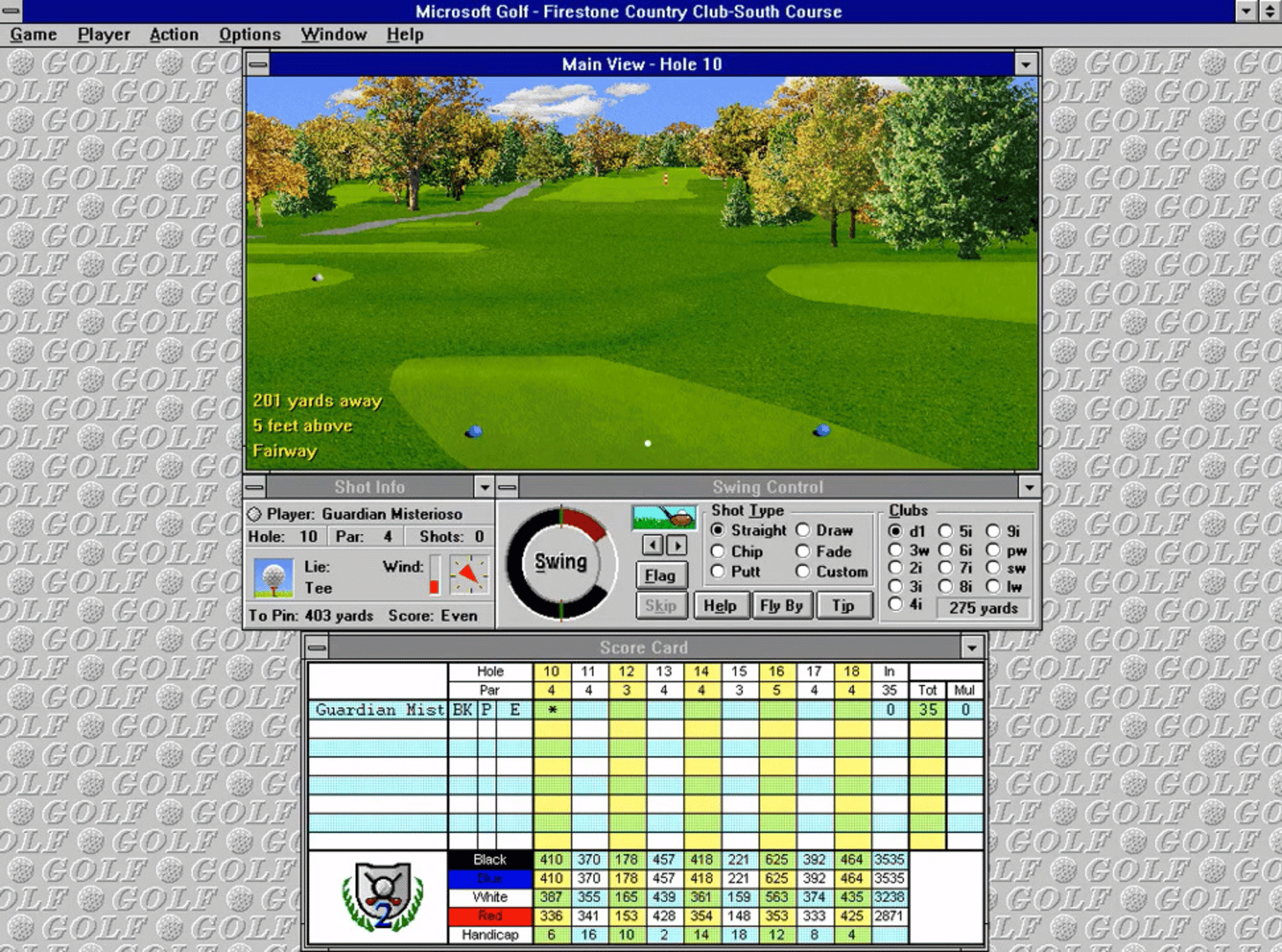 Microsoft Golf 2.0 screenshot