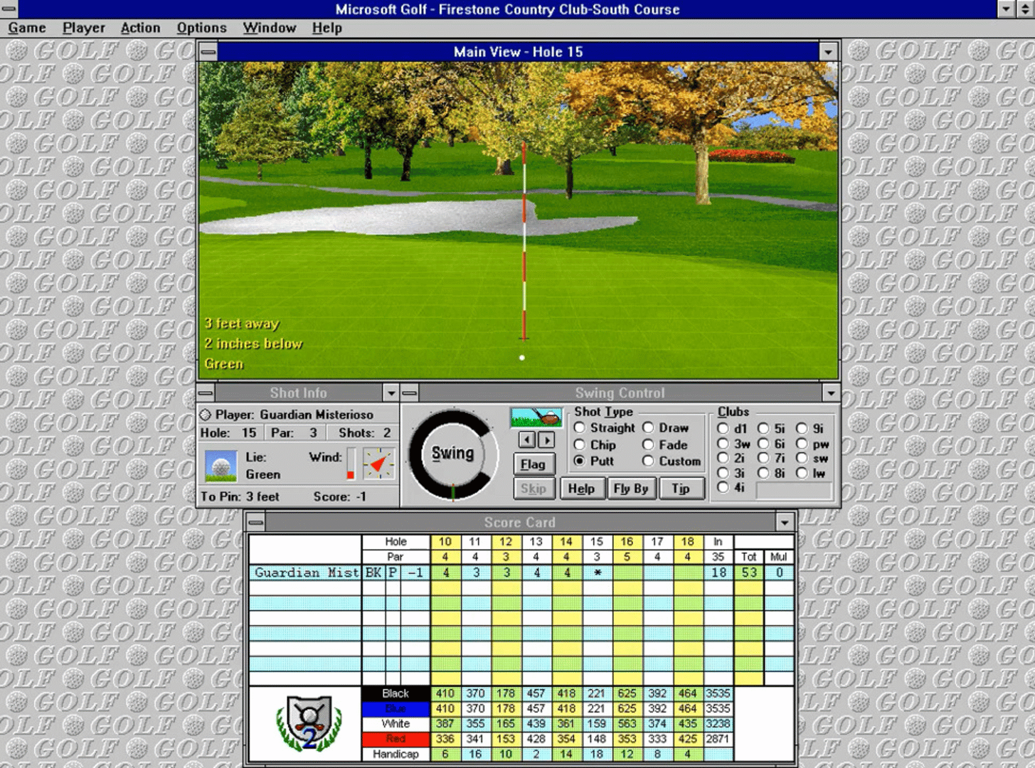 Microsoft Golf 2.0 screenshot