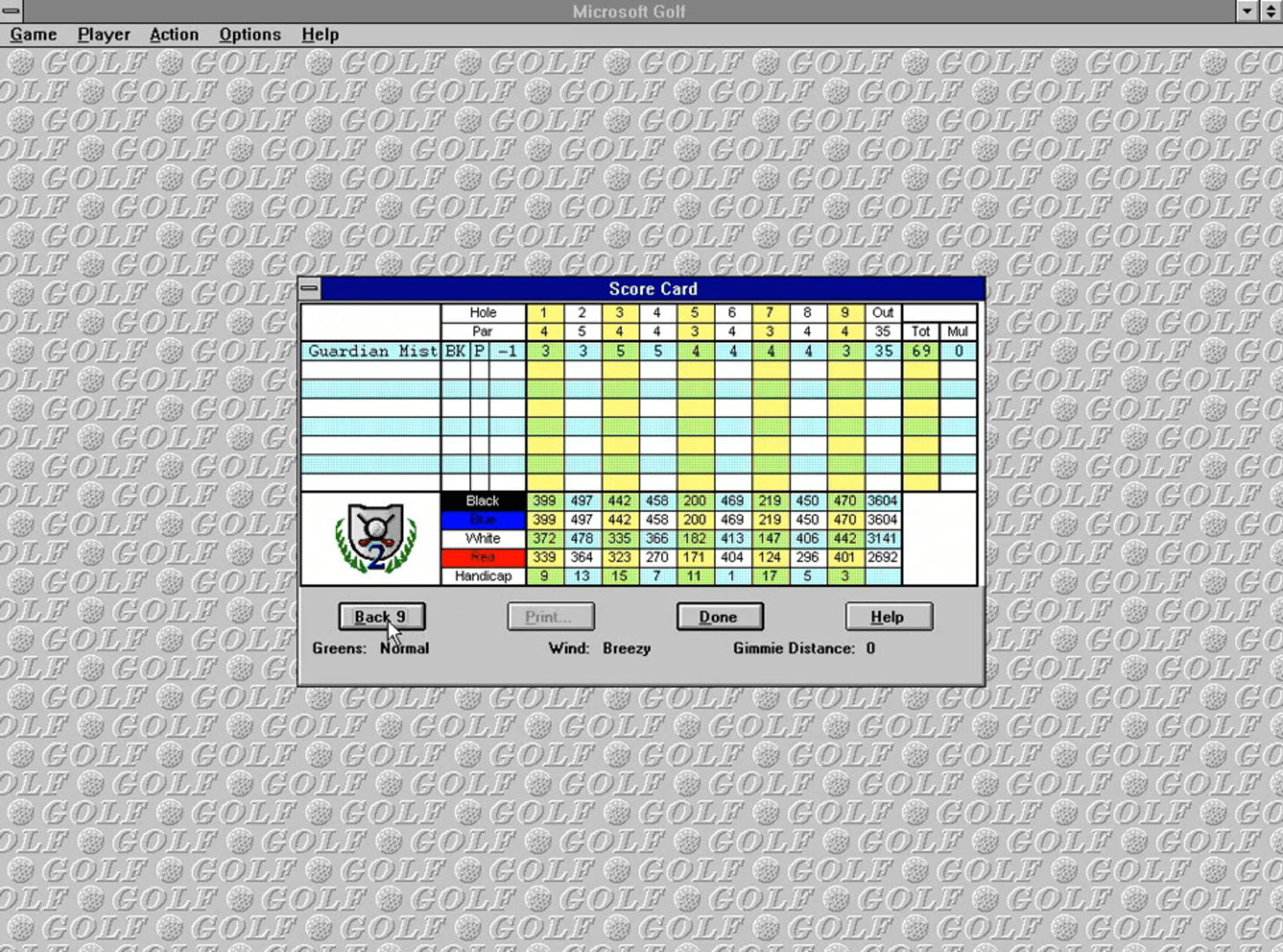 Microsoft Golf 2.0 screenshot