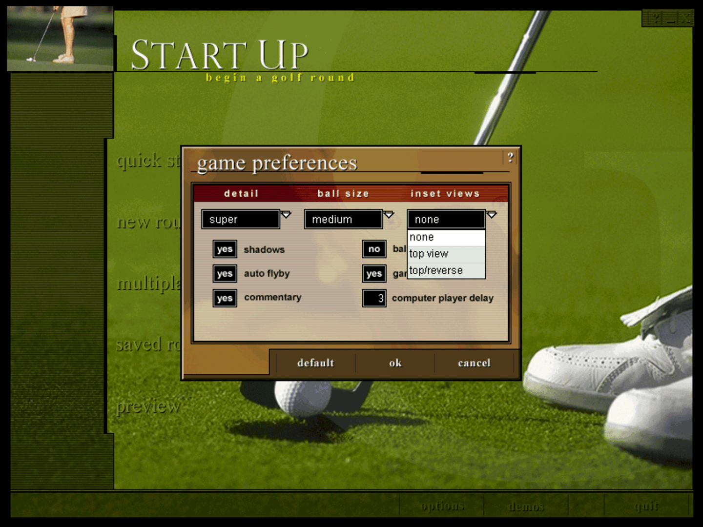 Microsoft Golf 1998 Edition screenshot