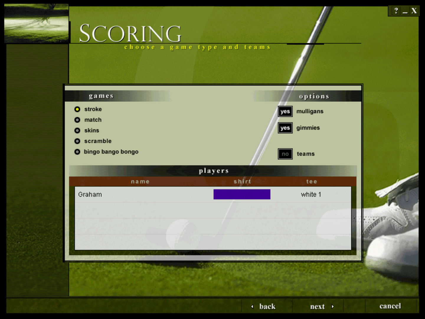 Microsoft Golf 1998 Edition screenshot