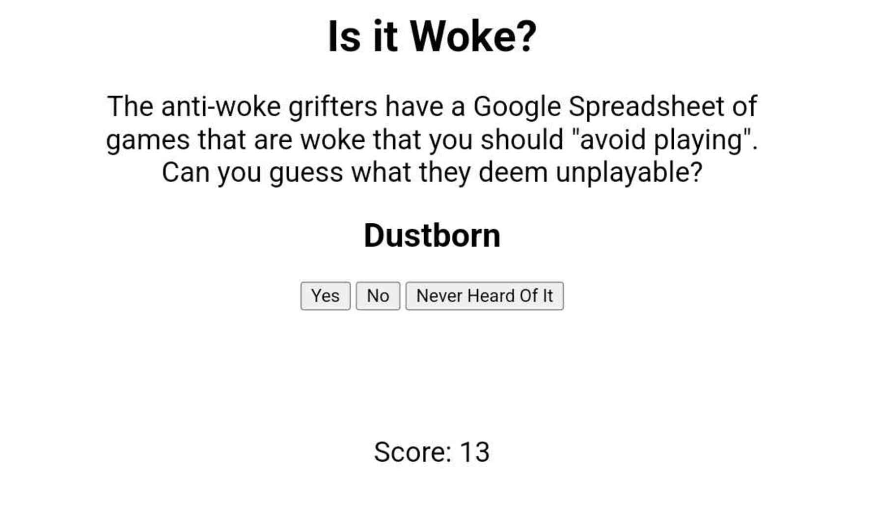 Is It Woke? screenshot