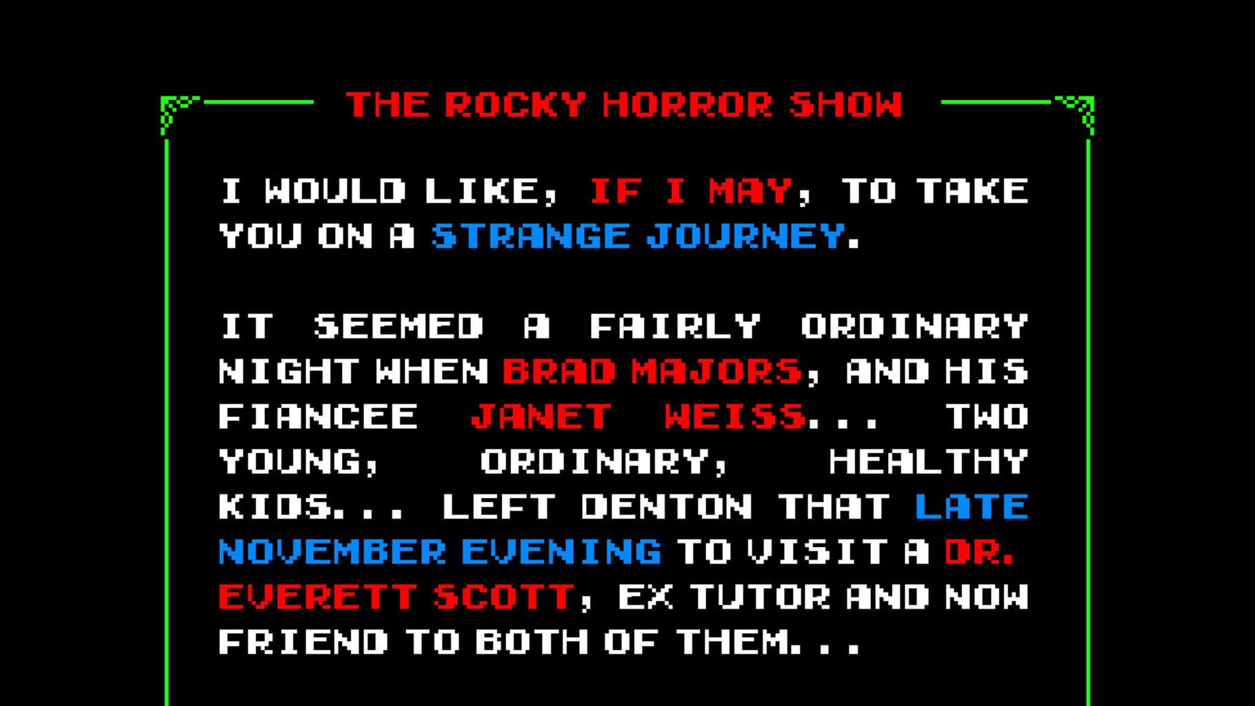 The Rocky Horror Show Video Game screenshot