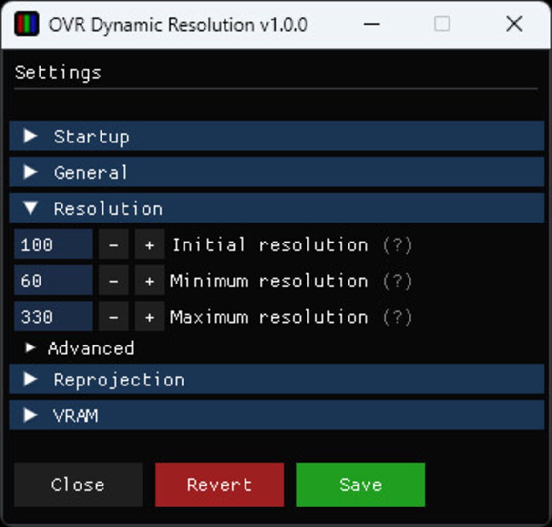 OVR Dynamic Resolution - Screenshot
