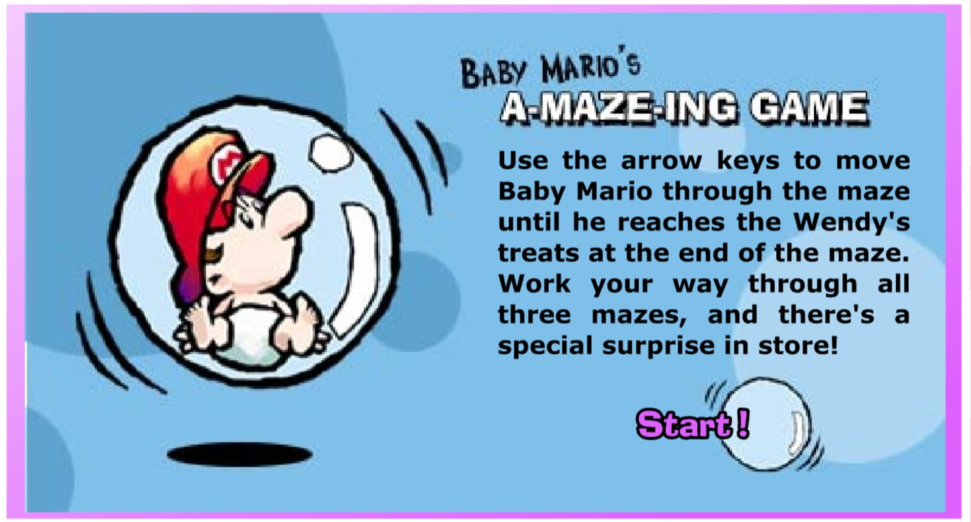 Baby Mario's A-Maze-ing Game