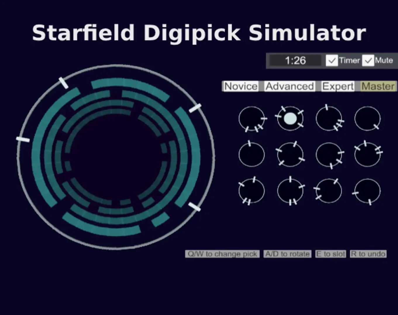 Starfield Digipick-Locking Minigame Simulator