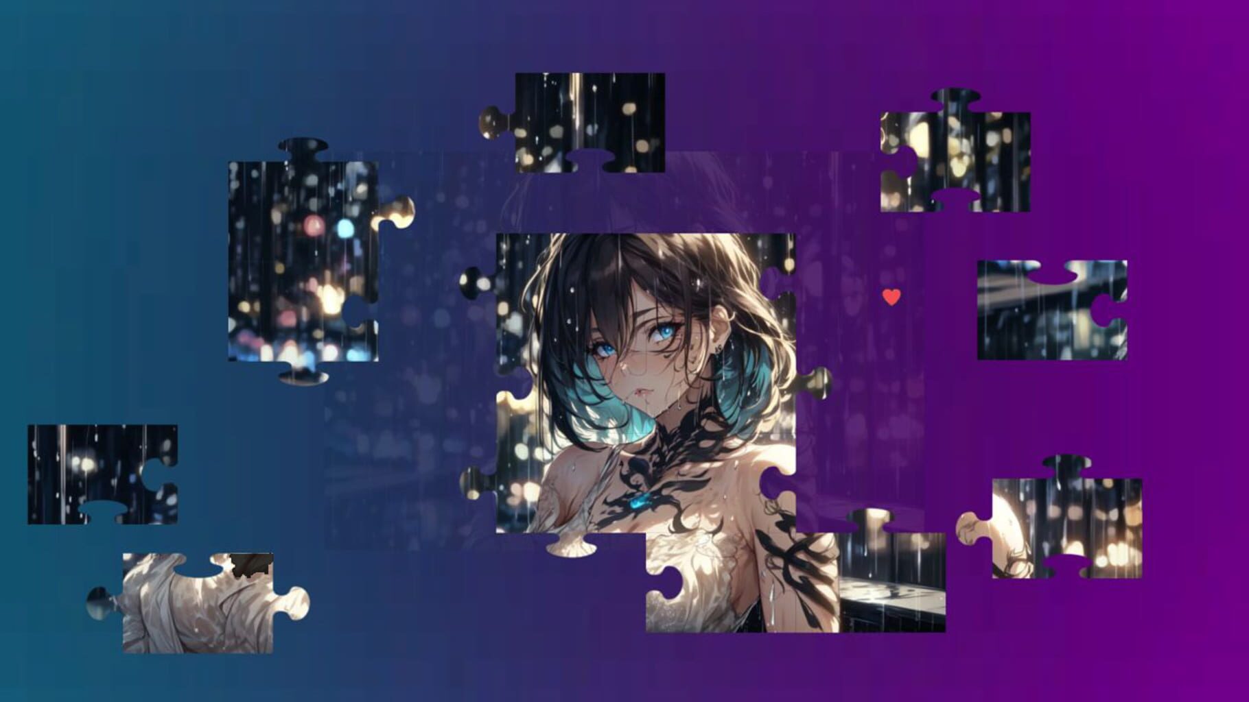 Beautiful Anime Puzzles: Rainy Days screenshot