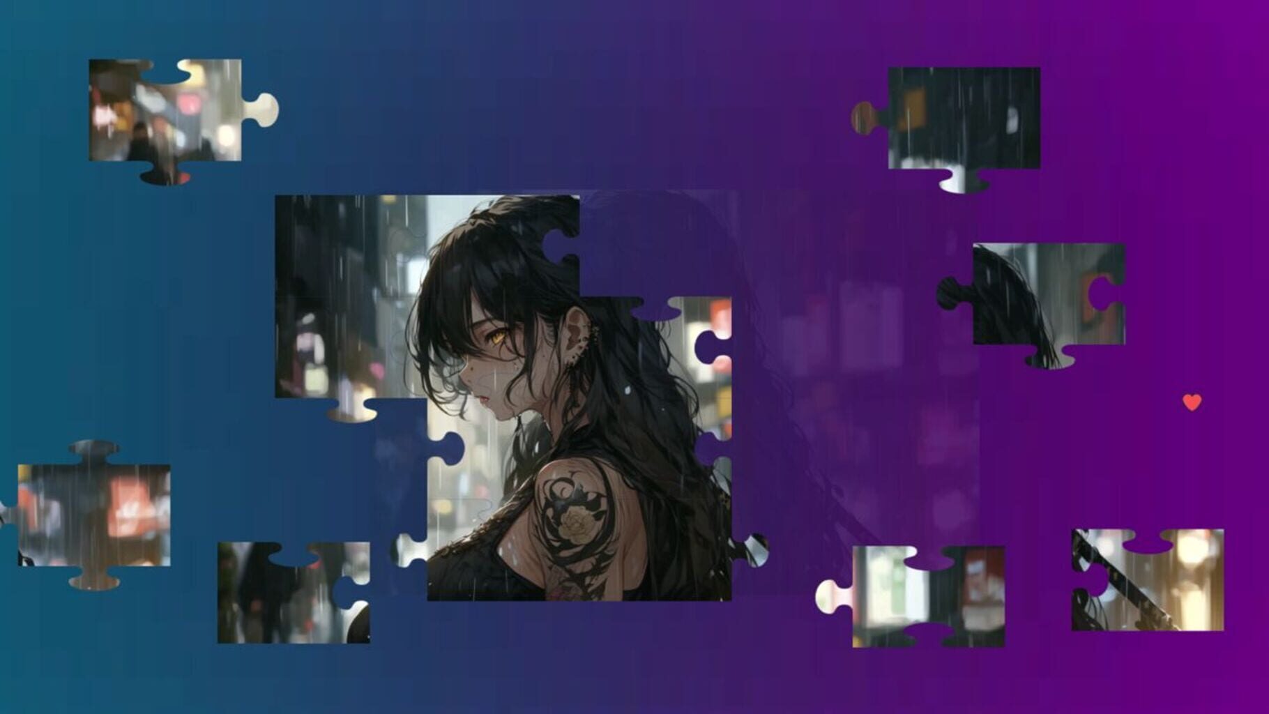 Beautiful Anime Puzzles: Rainy Days screenshot