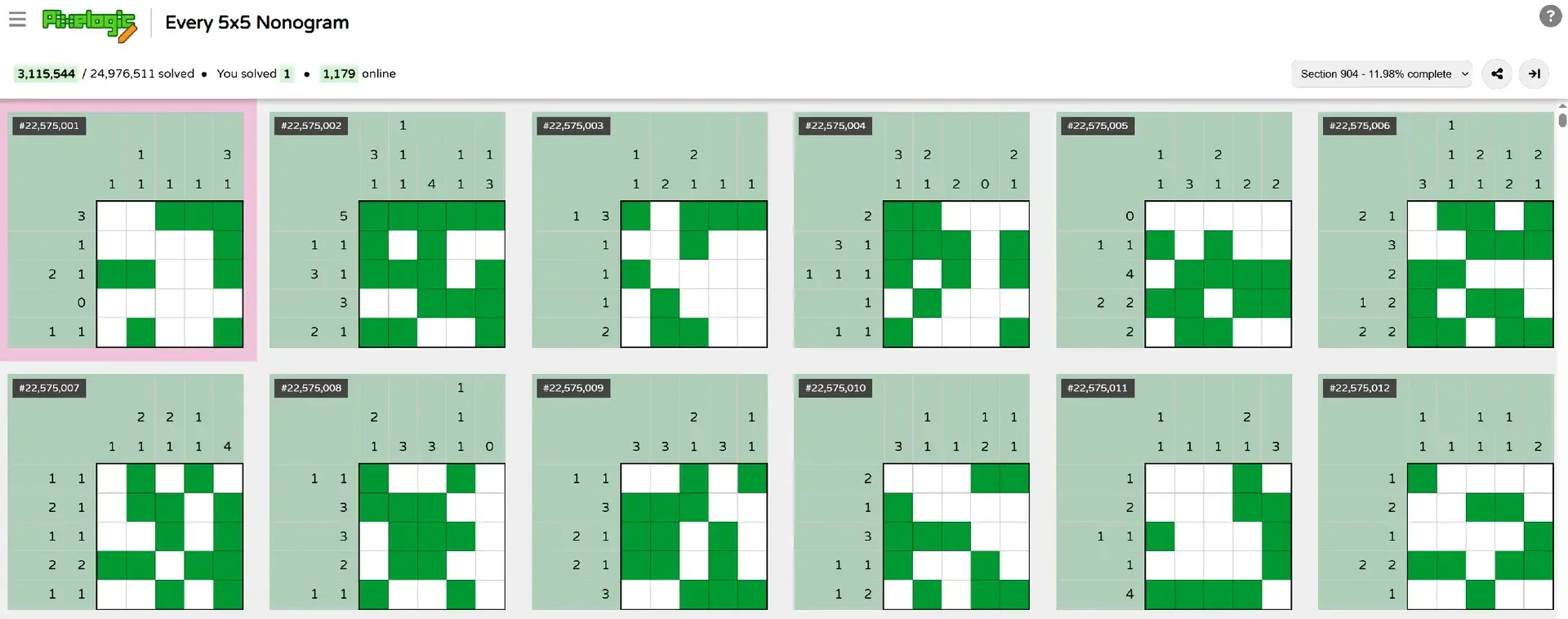 Every 5x5 Nonogram