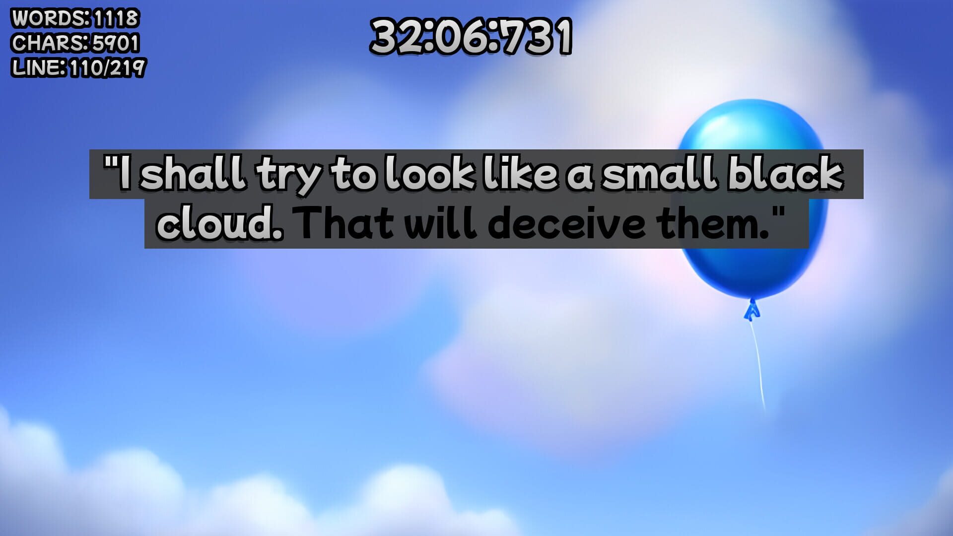 Winnie the Pooh's Book Writing Speedrunner - Screenshot