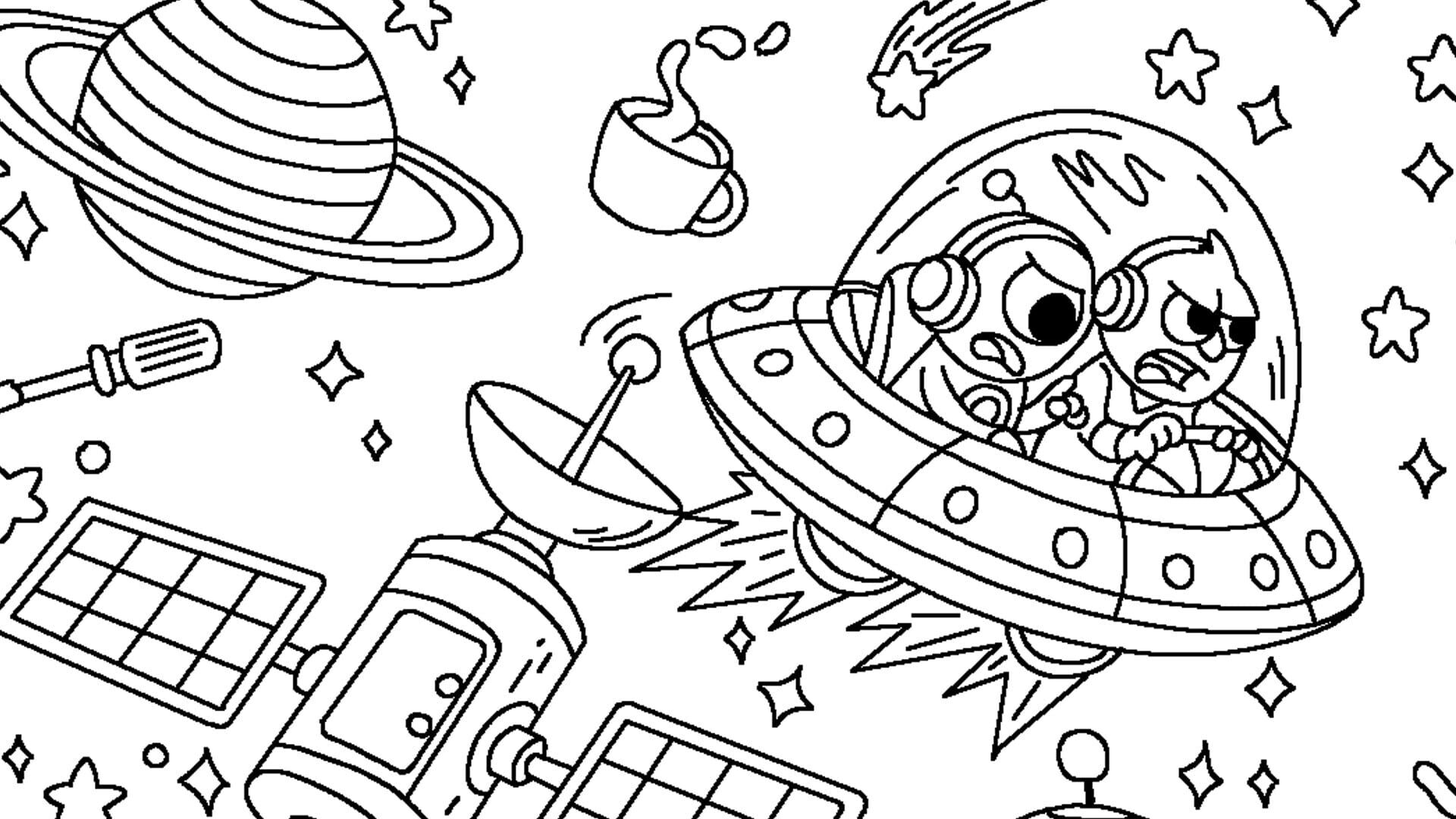 100 Cats Lost in the Future Find & Color