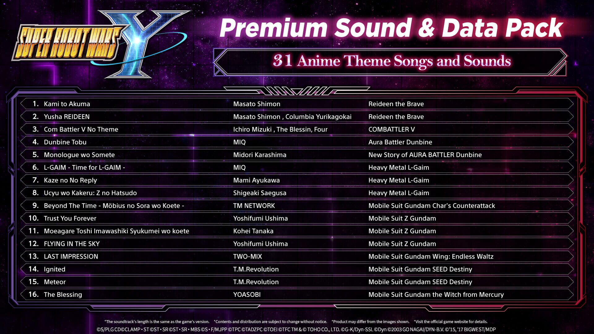 Super Robot Wars Y: Premium Sound & Data Pack screenshot