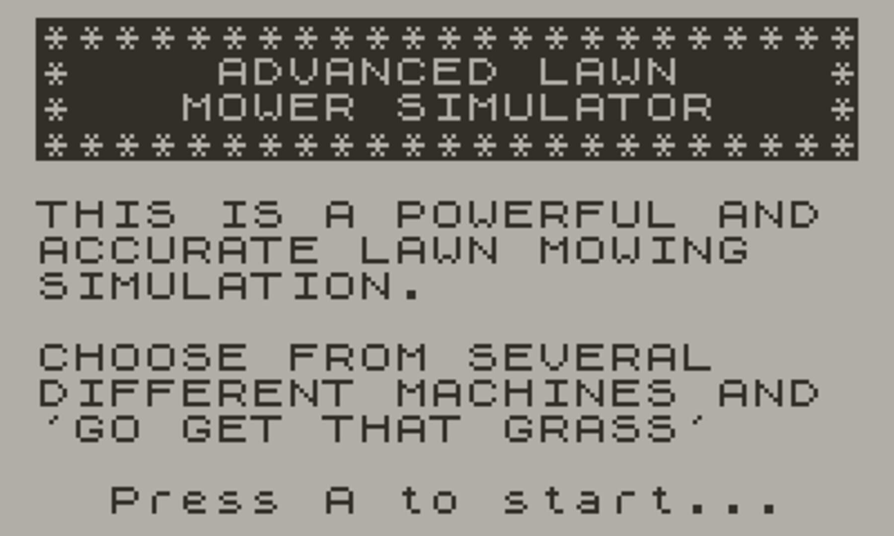 Advanced Lawnmower Simulator