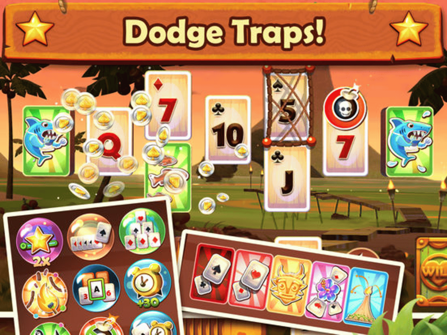 Tiki Solitaire TriPeaks screenshot