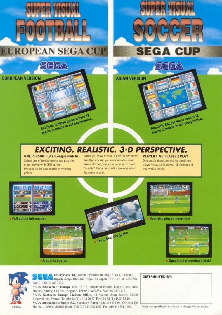 Super Visual Football European Sega Cup