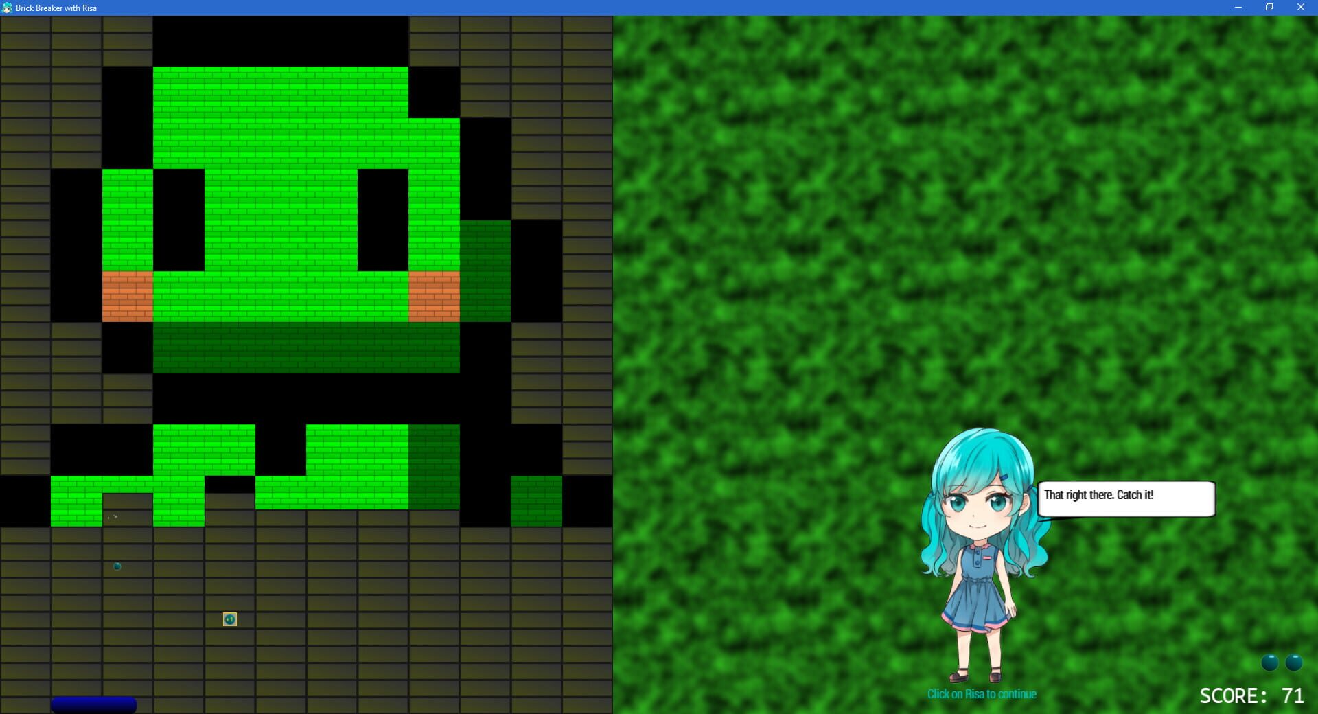 Brick Breaker with Risa - Screenshot