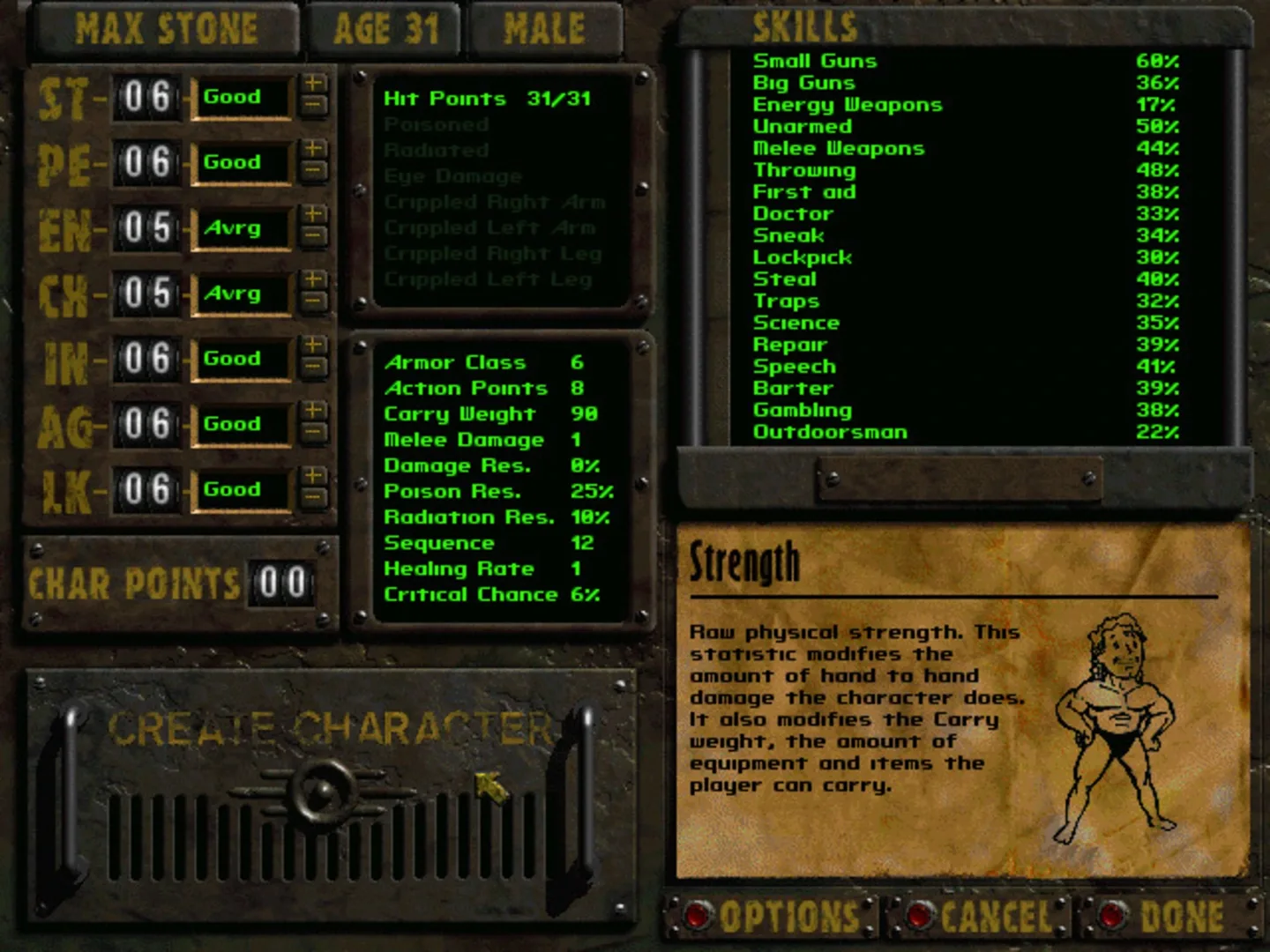 Captura de pantalla - Fallout: A Post Nuclear Role Playing Game