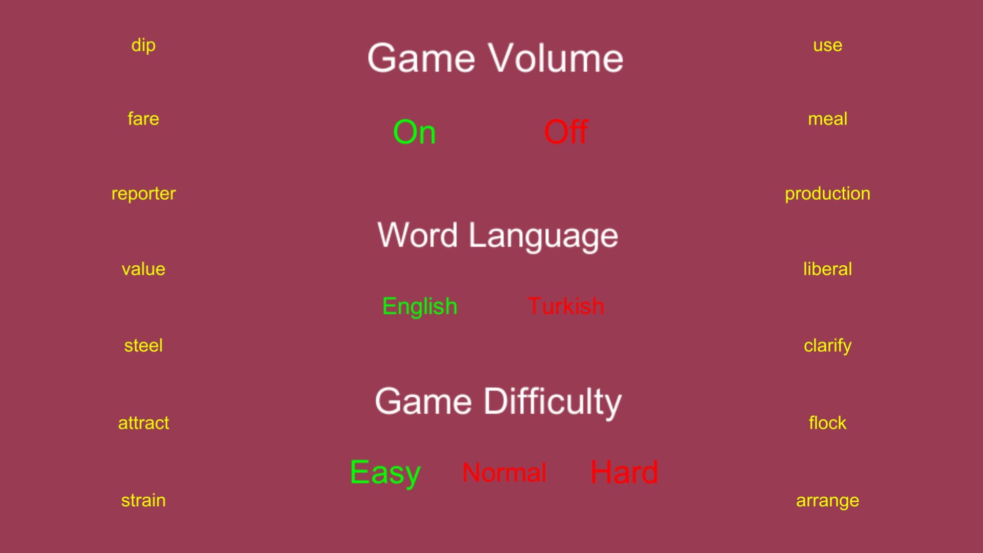 Word Typing Game - Screenshot