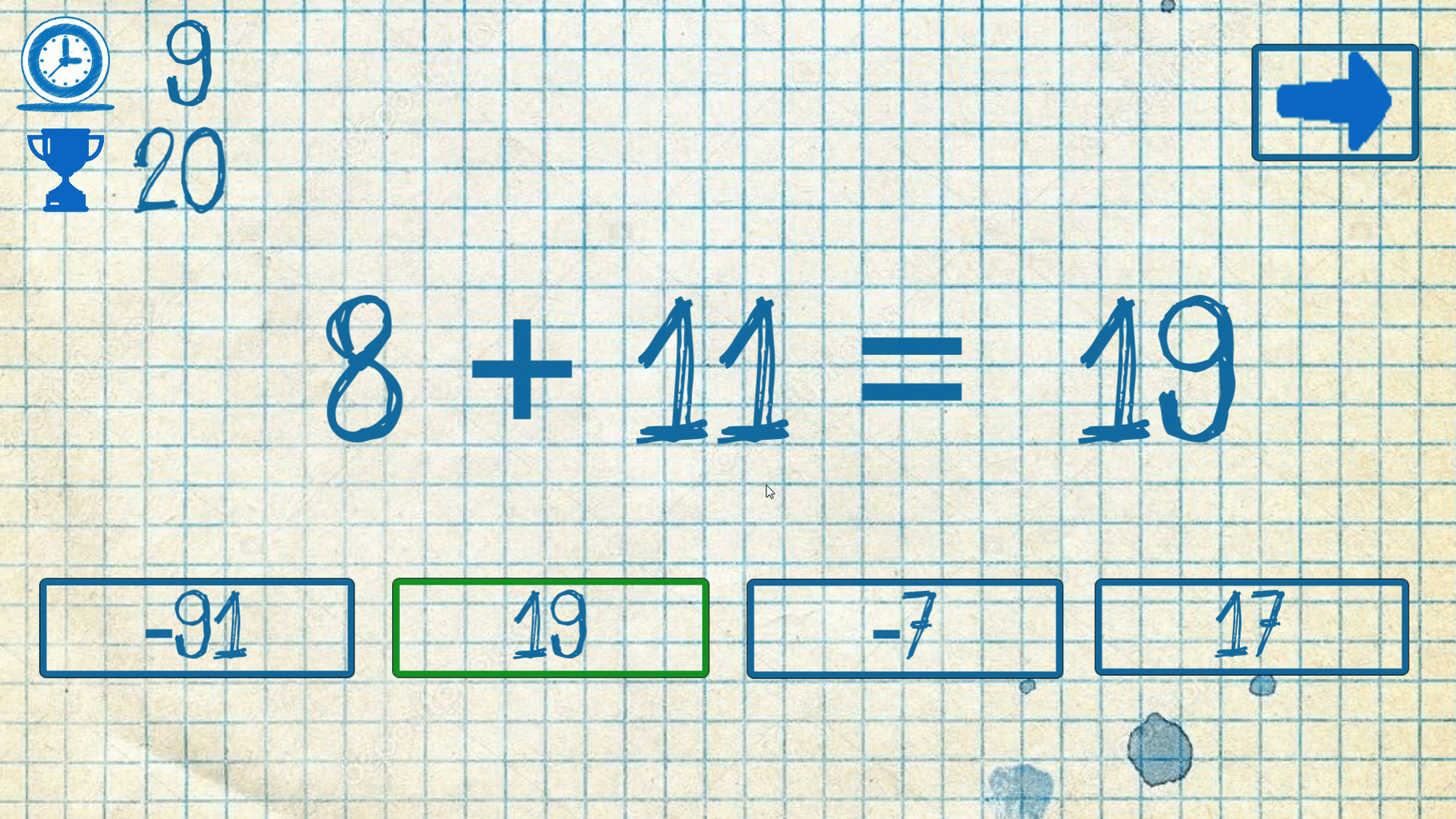 The young mathematician: Easy difficulty screenshot