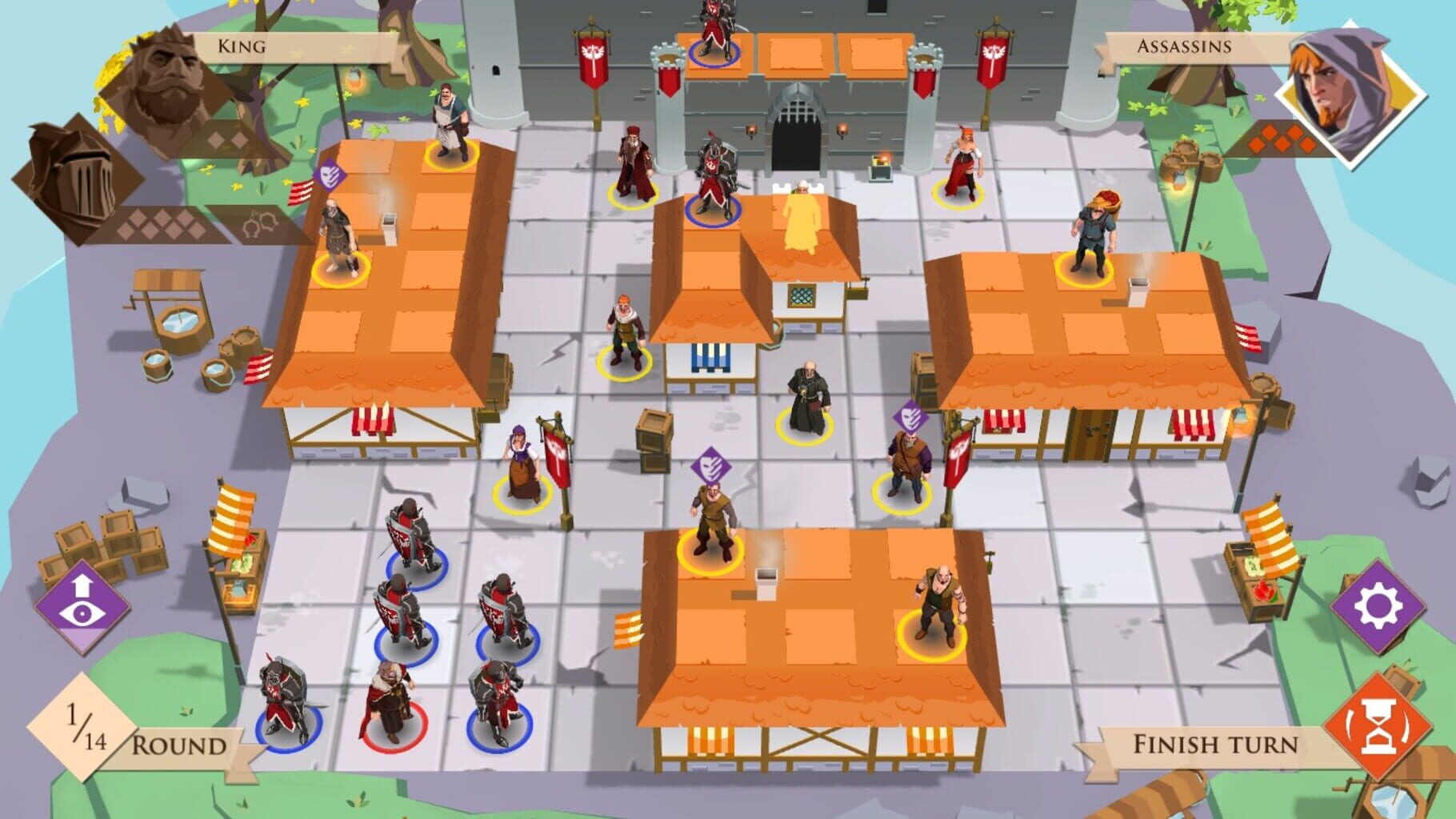 Играть в игру кинг. Assassins of Kings. King and Assassins: Board game. Короли игры вид на школу.
