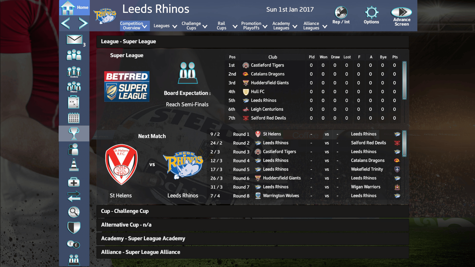 Rugby League Team Manager 2018 screenshot