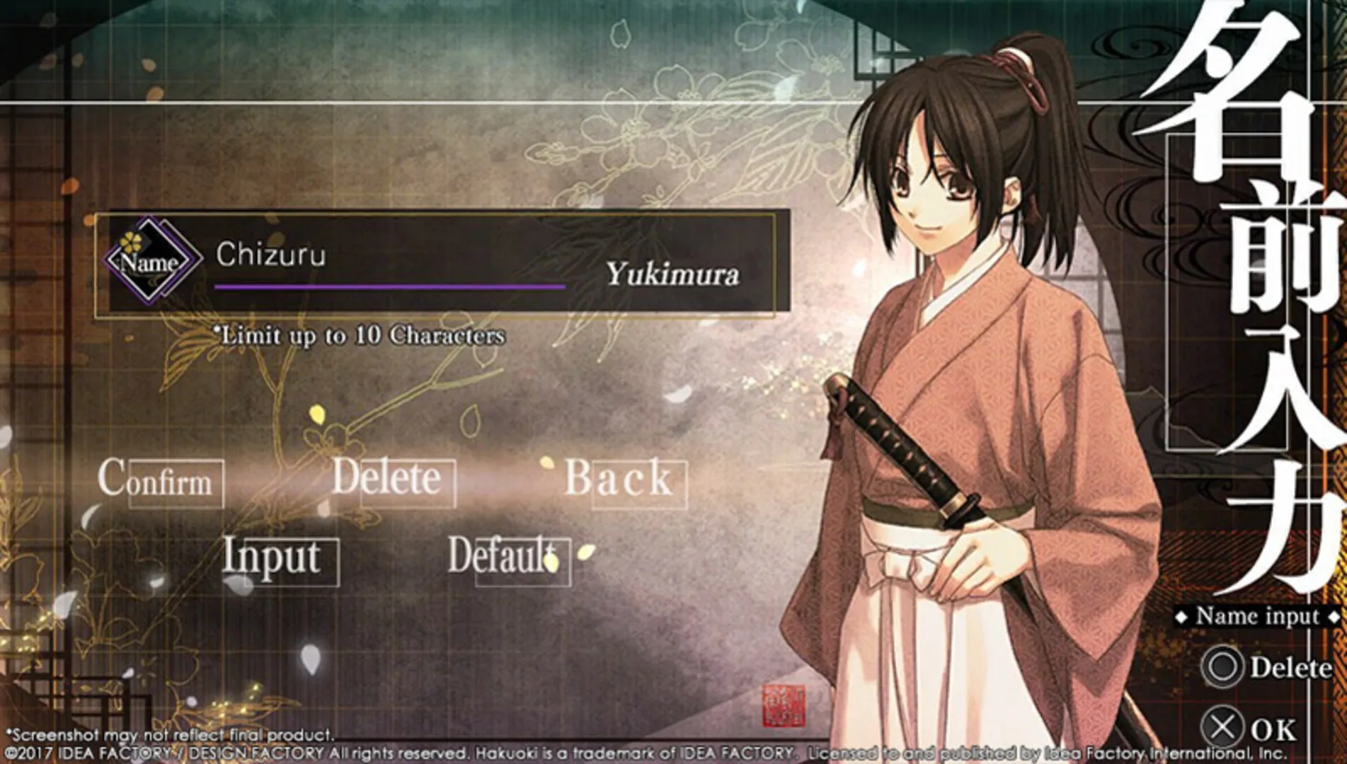 Captura de pantalla - Hakuoki: Kyoto Winds