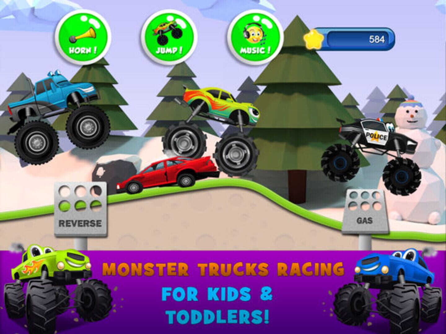 Monster Trucks Kids Racing Game - Screenshot