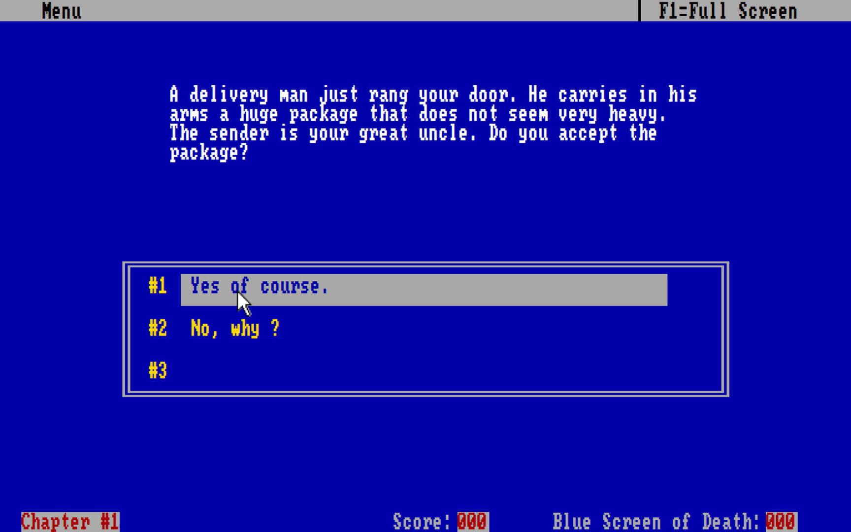 Blue Screen Adventures - Screenshot