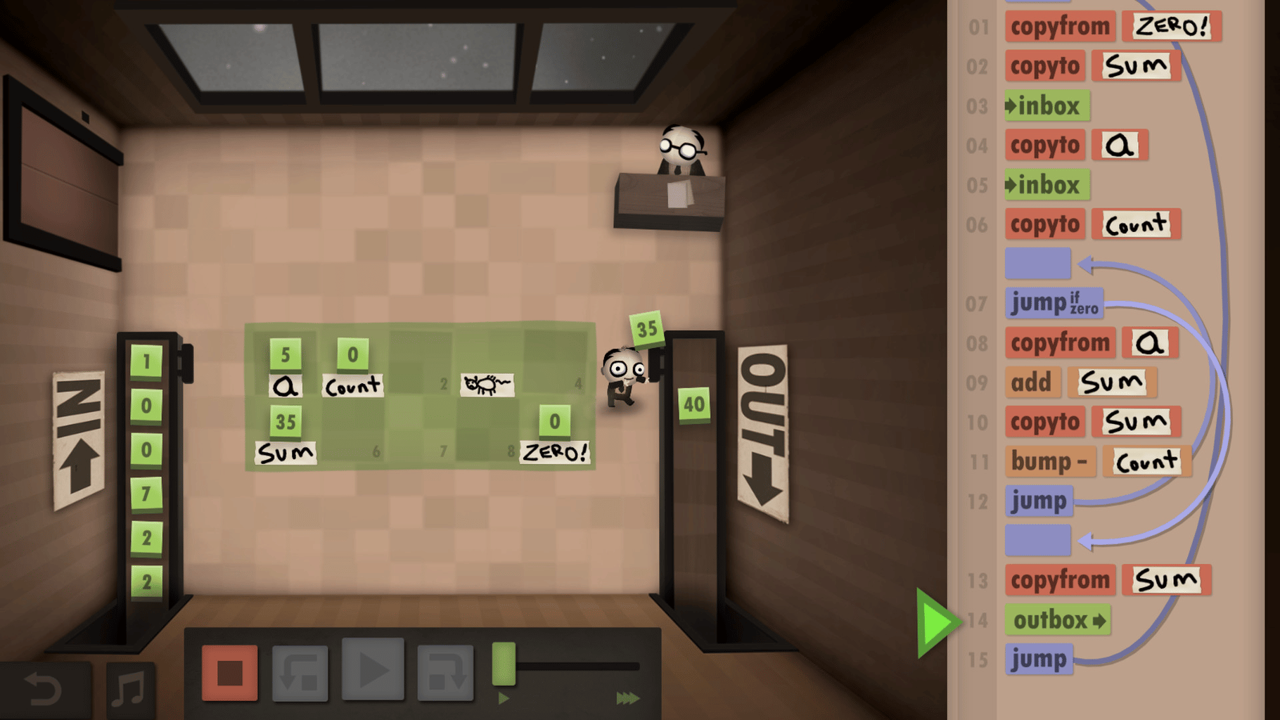 Human Resource Machine screenshot