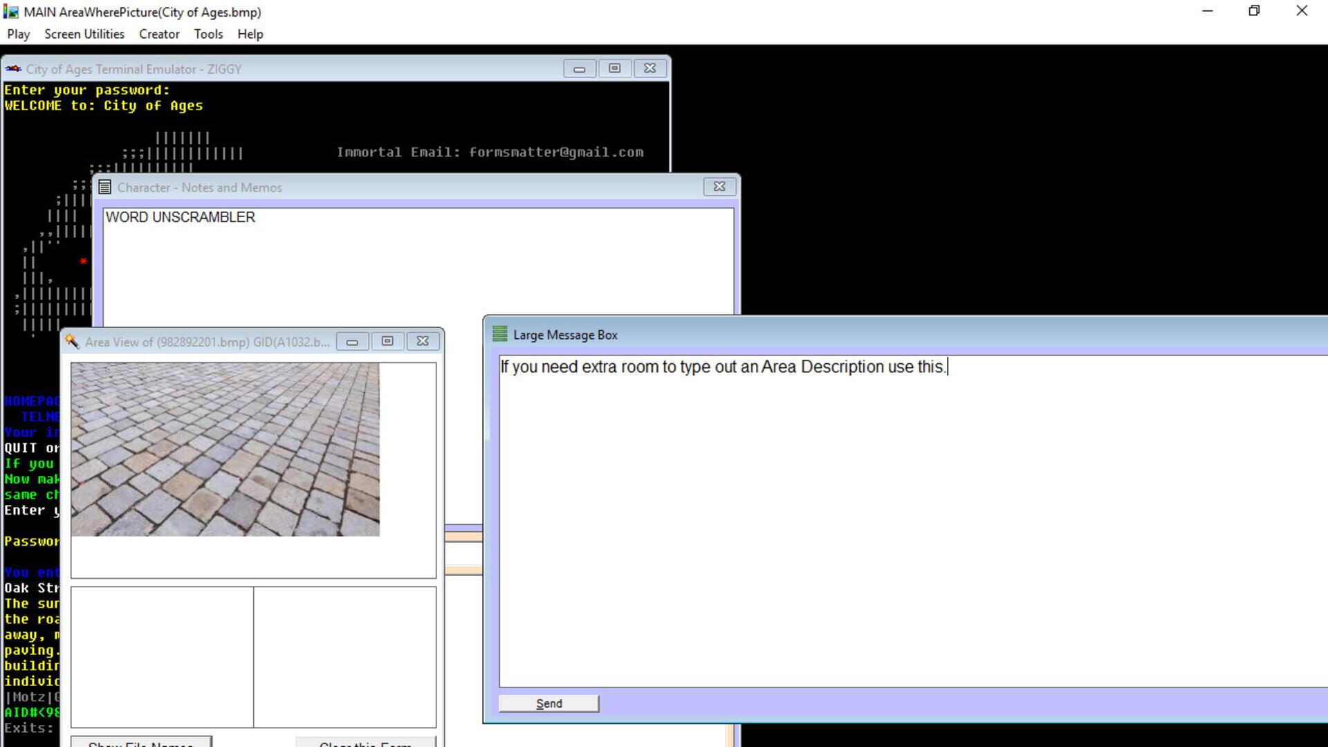 City of Ages: Picture Supportive Text MUD - Screenshot
