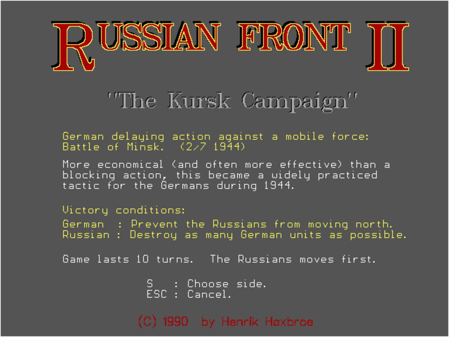 Jeu : Russian Front II: The Kursk Campaign