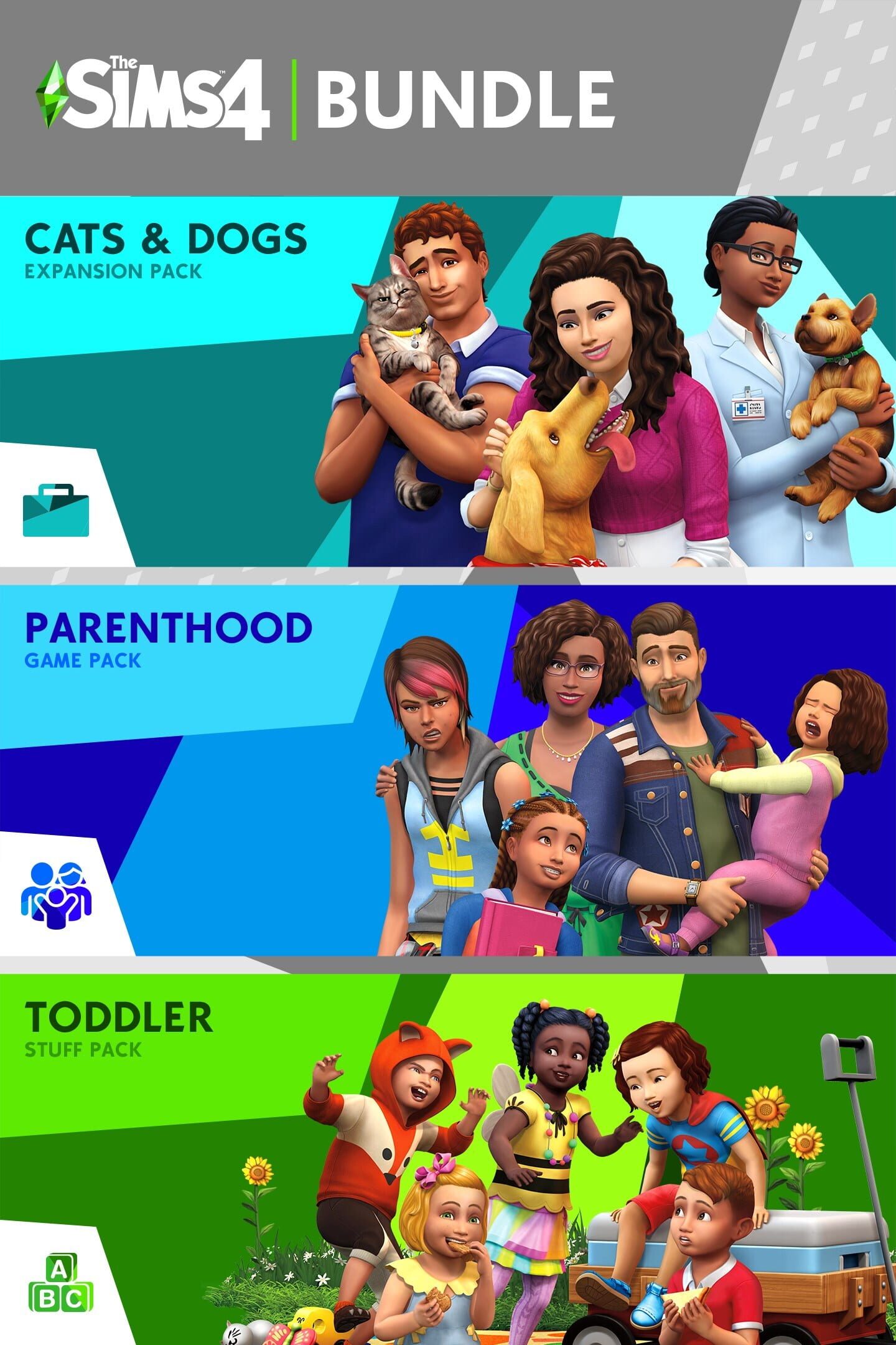 The Sims 4: Bundle - Cats & Dogs, Parenthood, Toddler Stuff cover
