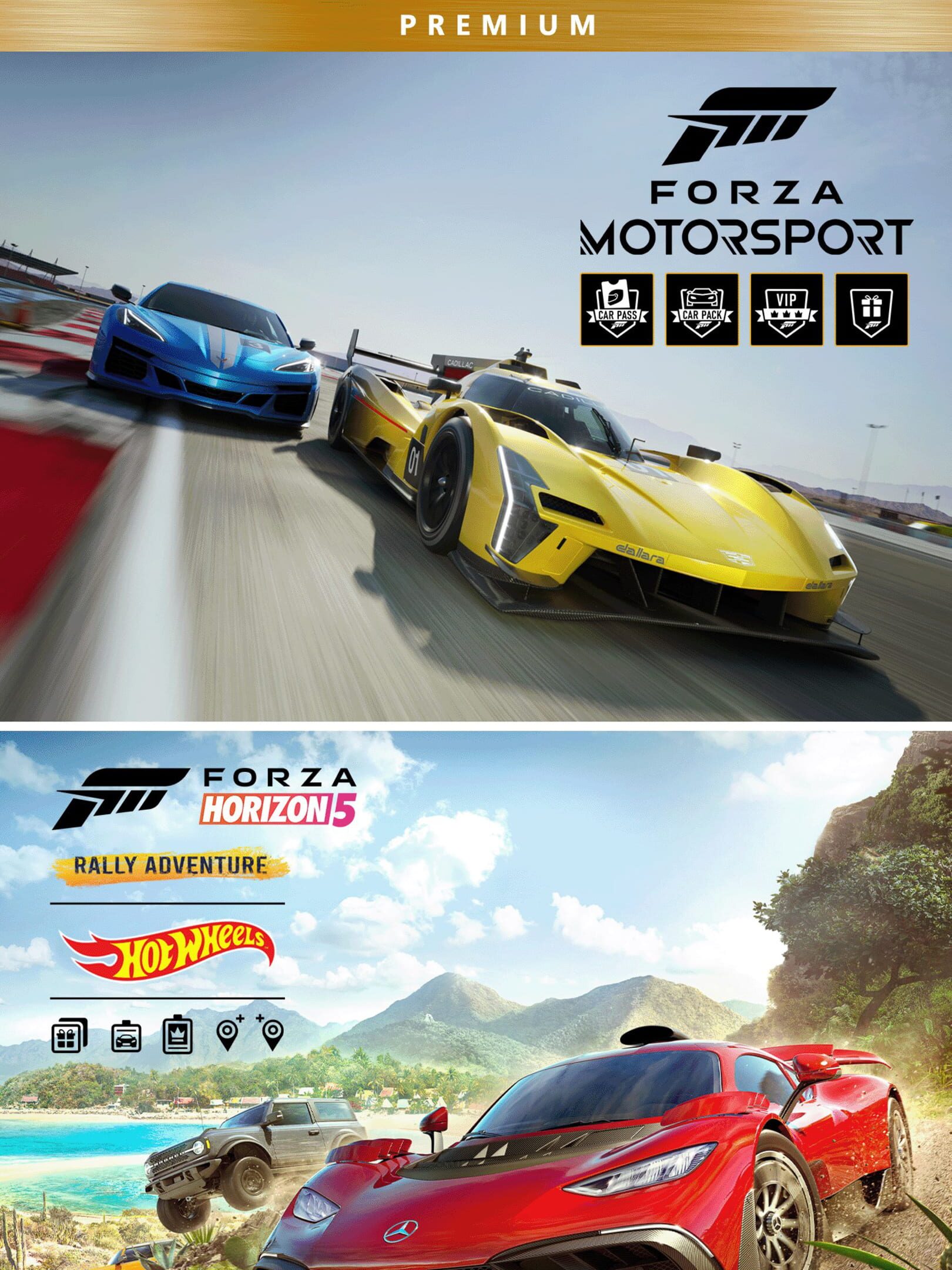 Forza Motorsport and Forza Horizon 5 Premium Editions Bundle cover