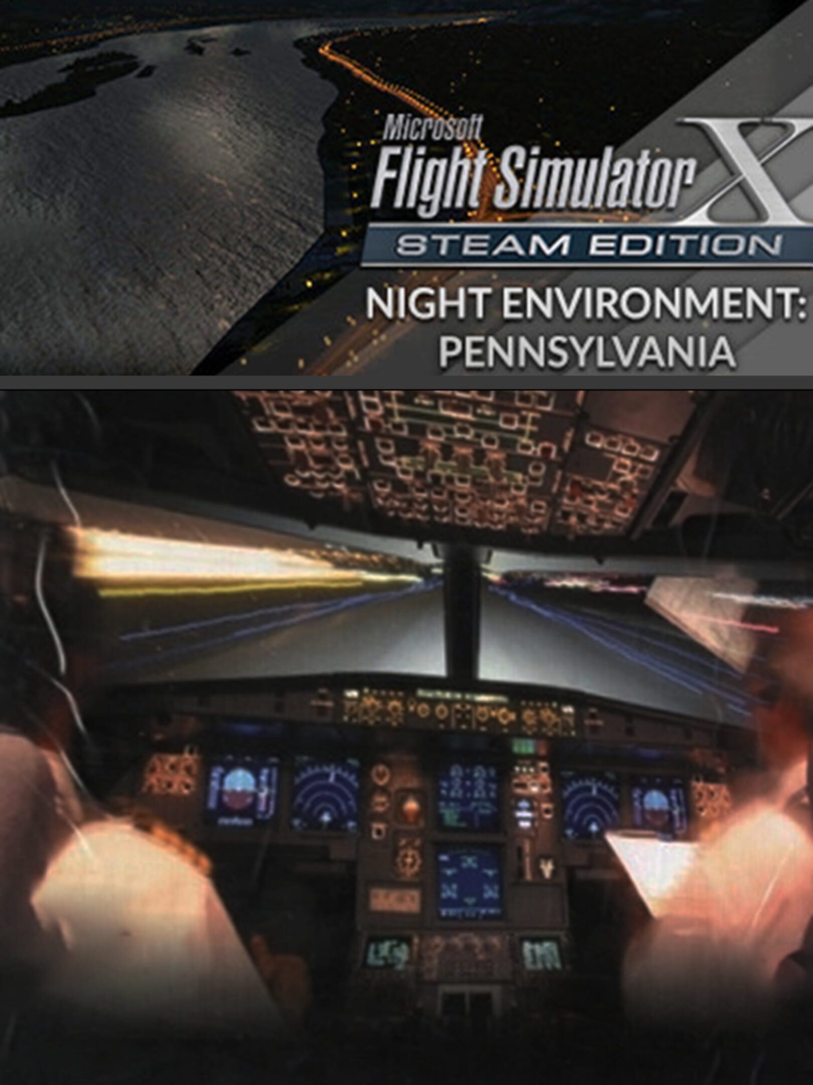 Microsoft Flight Simulator X: Steam Edition - Night Environment: Pennsylvania cover