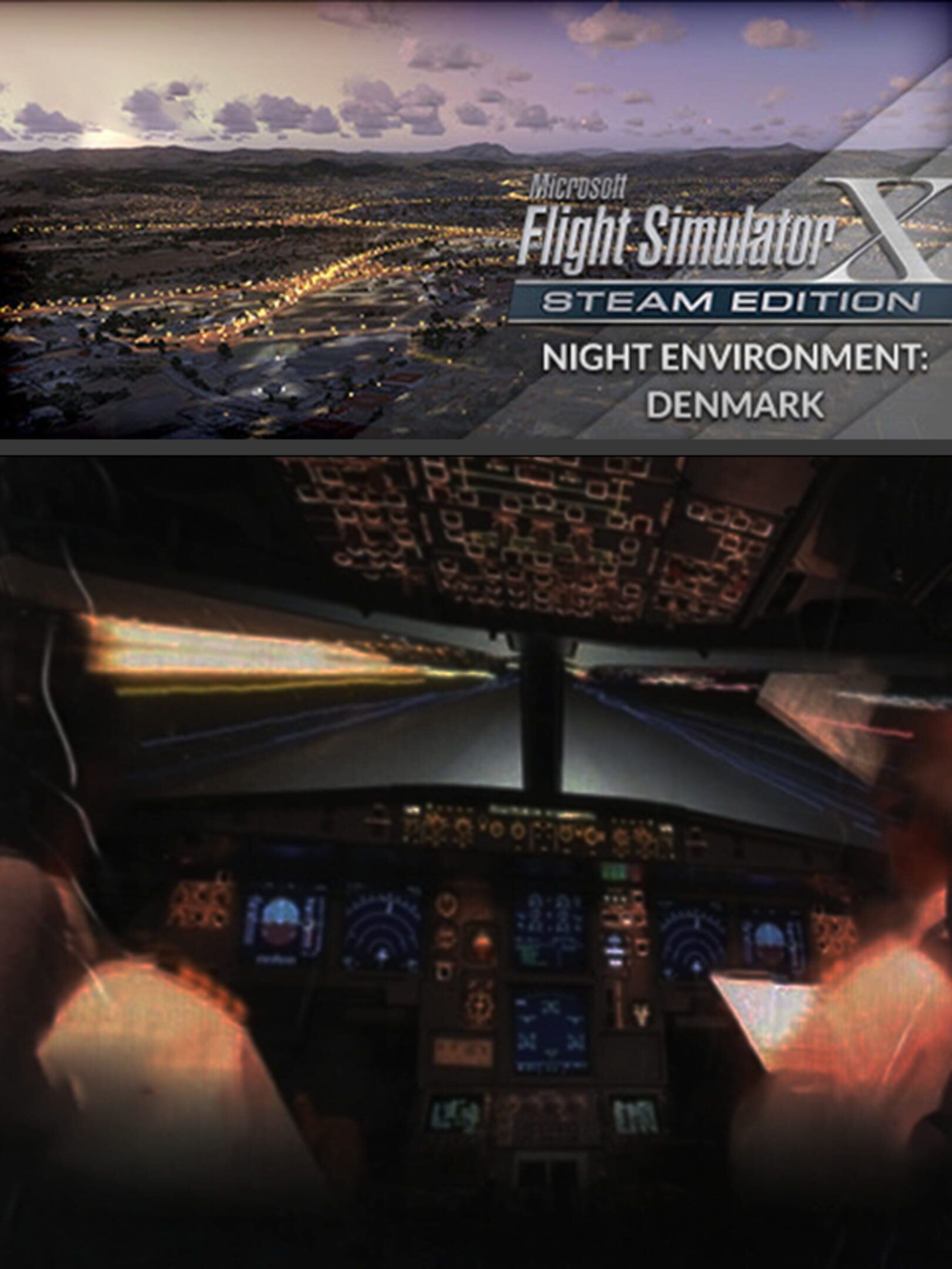 Microsoft Flight Simulator X: Steam Edition - Night Environment Denmark cover