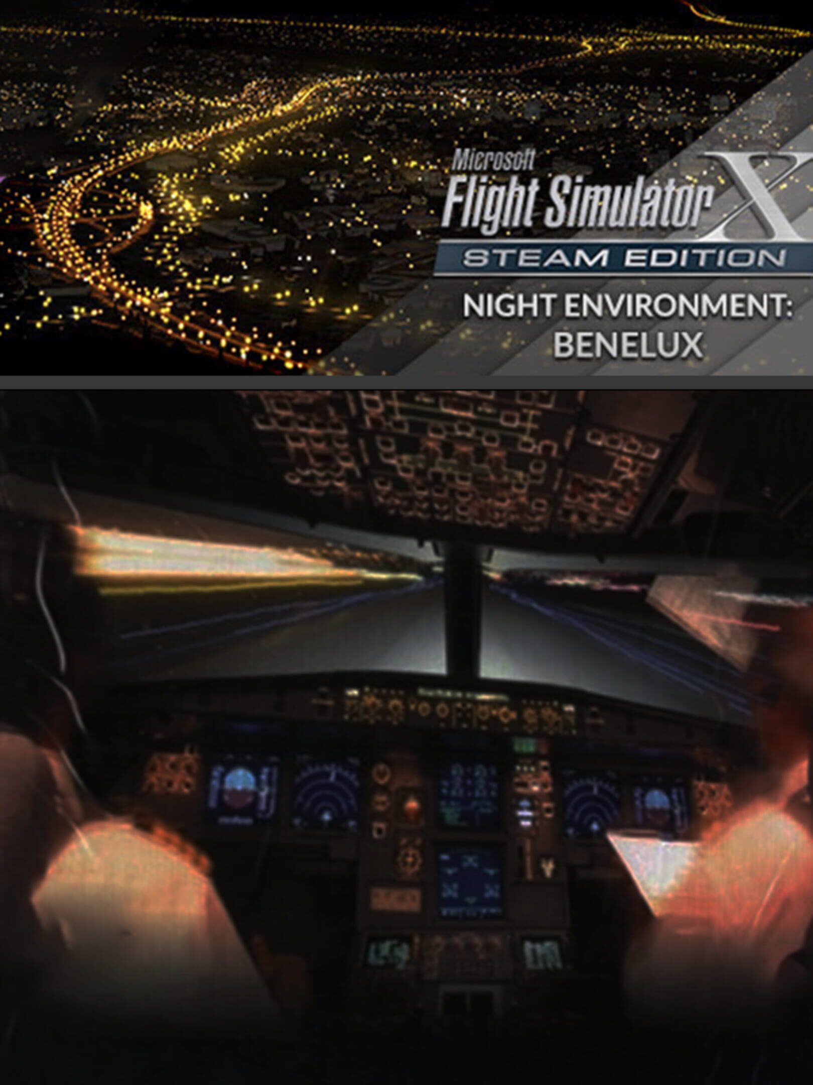 Microsoft Flight Simulator X: Steam Edition - Night Environment Benelux cover