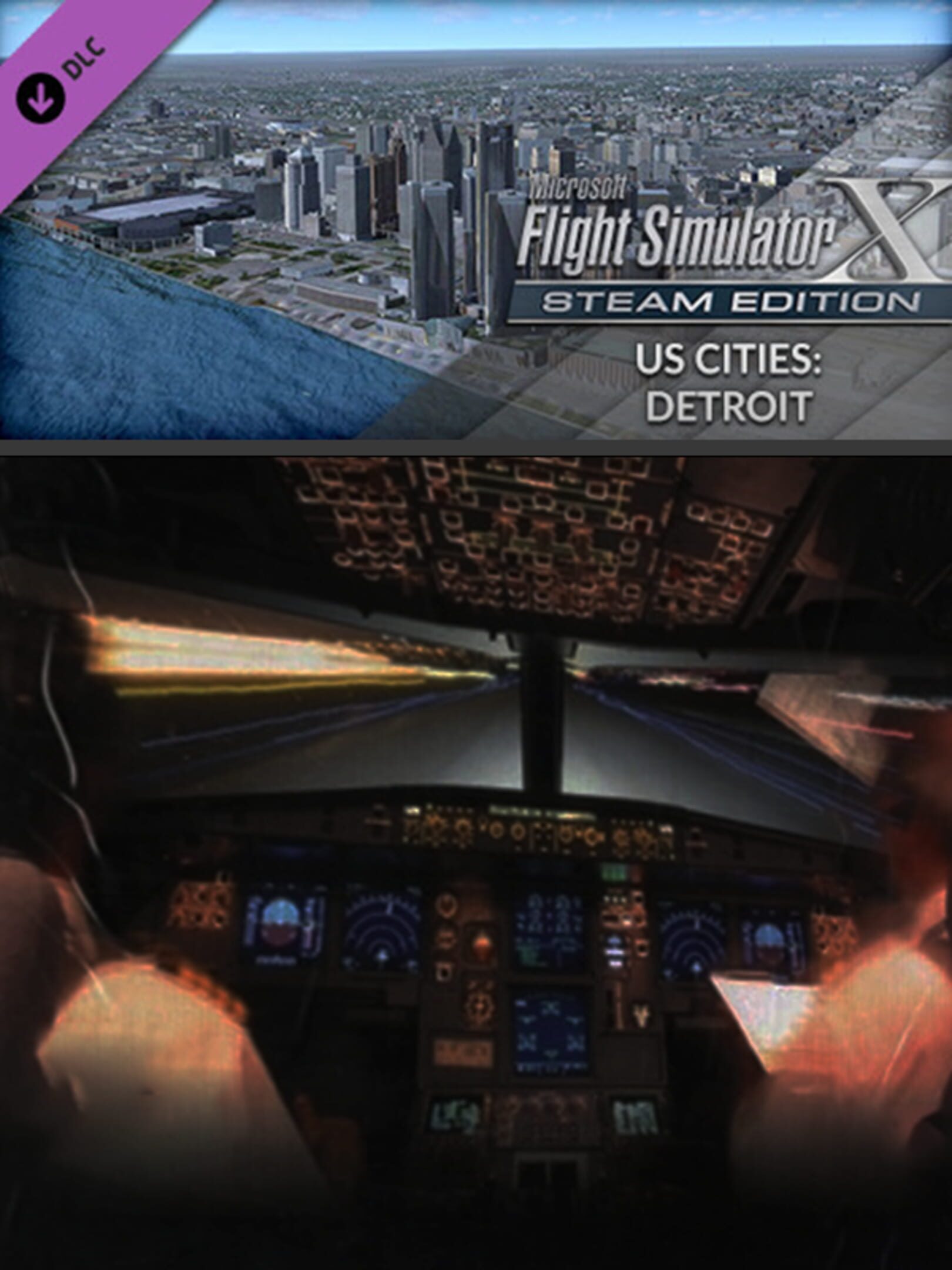 Microsoft Flight Simulator X: Steam Edition - US Cities: Detroit cover
