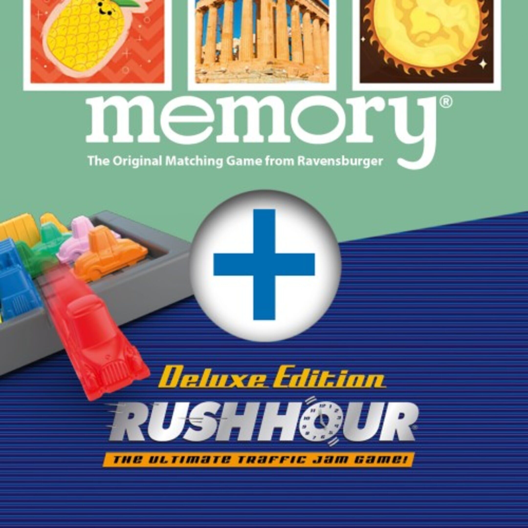 Bundle: Memory - The Original Matching Game from Ravensburger + Rush Hour Deluxe: The Ultimate Traffic Jam Game! cover