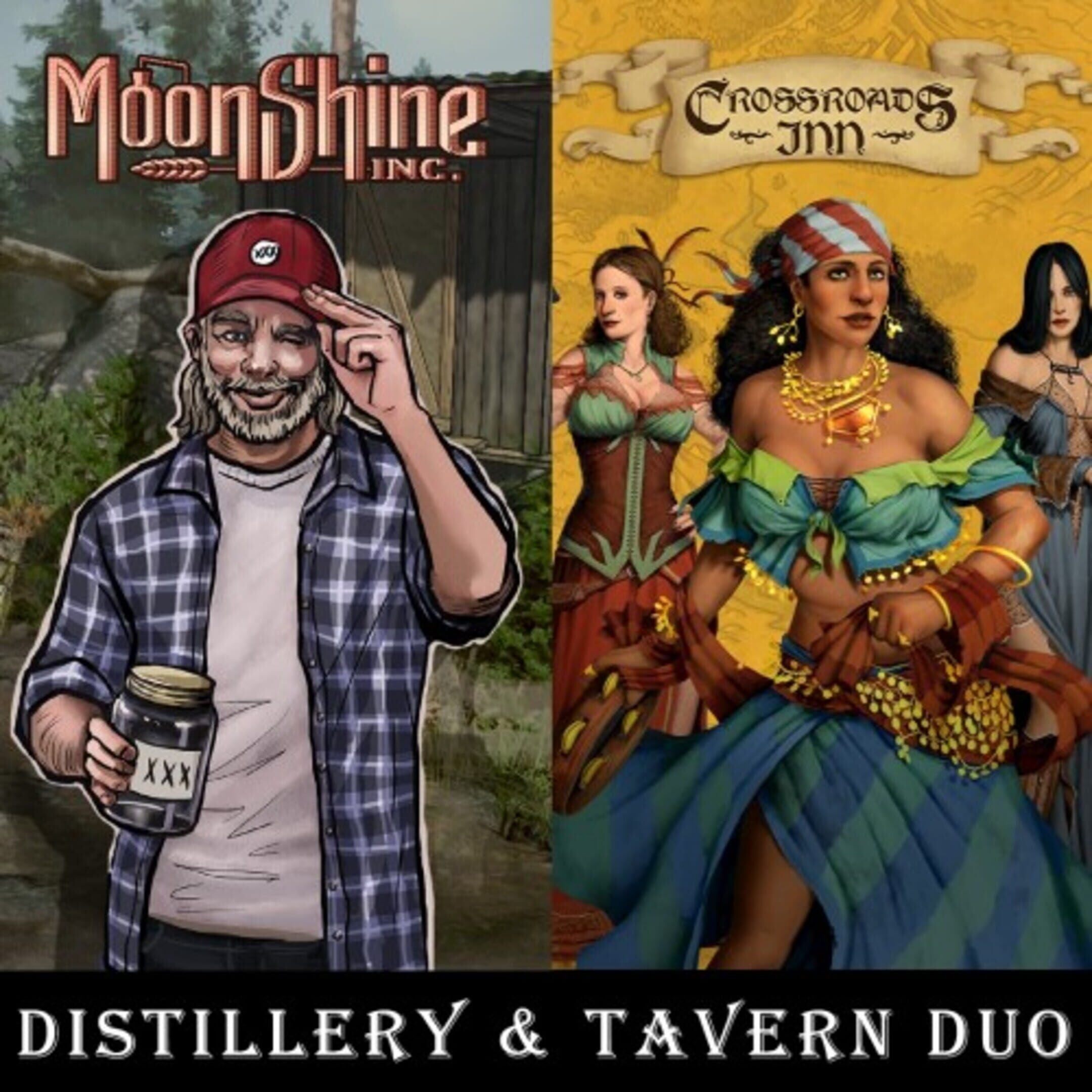 Distillery & Tavern Duo: Moonshine Inc. + Crossroads Inn: A Fantasy Tavern Sim cover