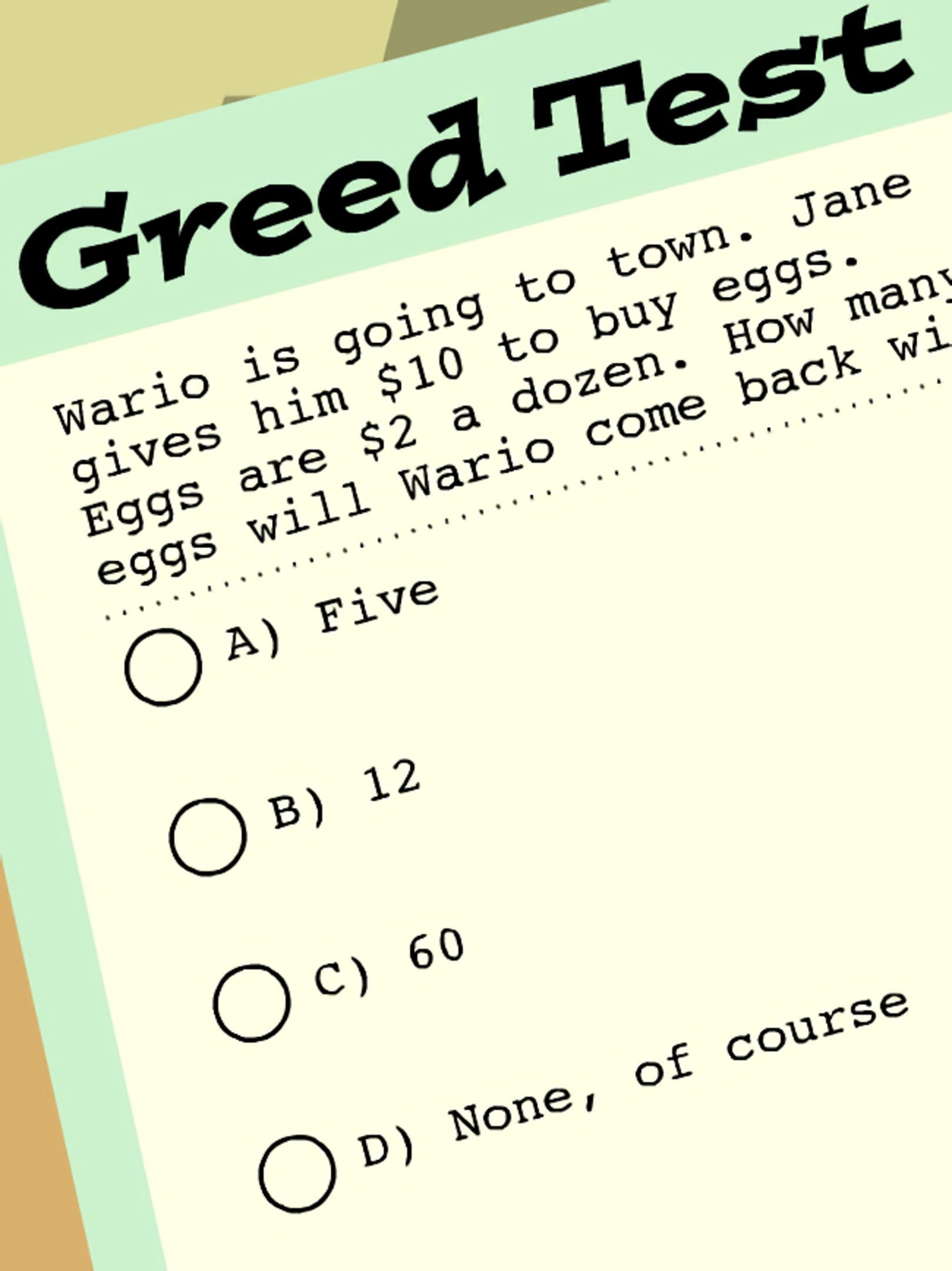 Greed School Test cover